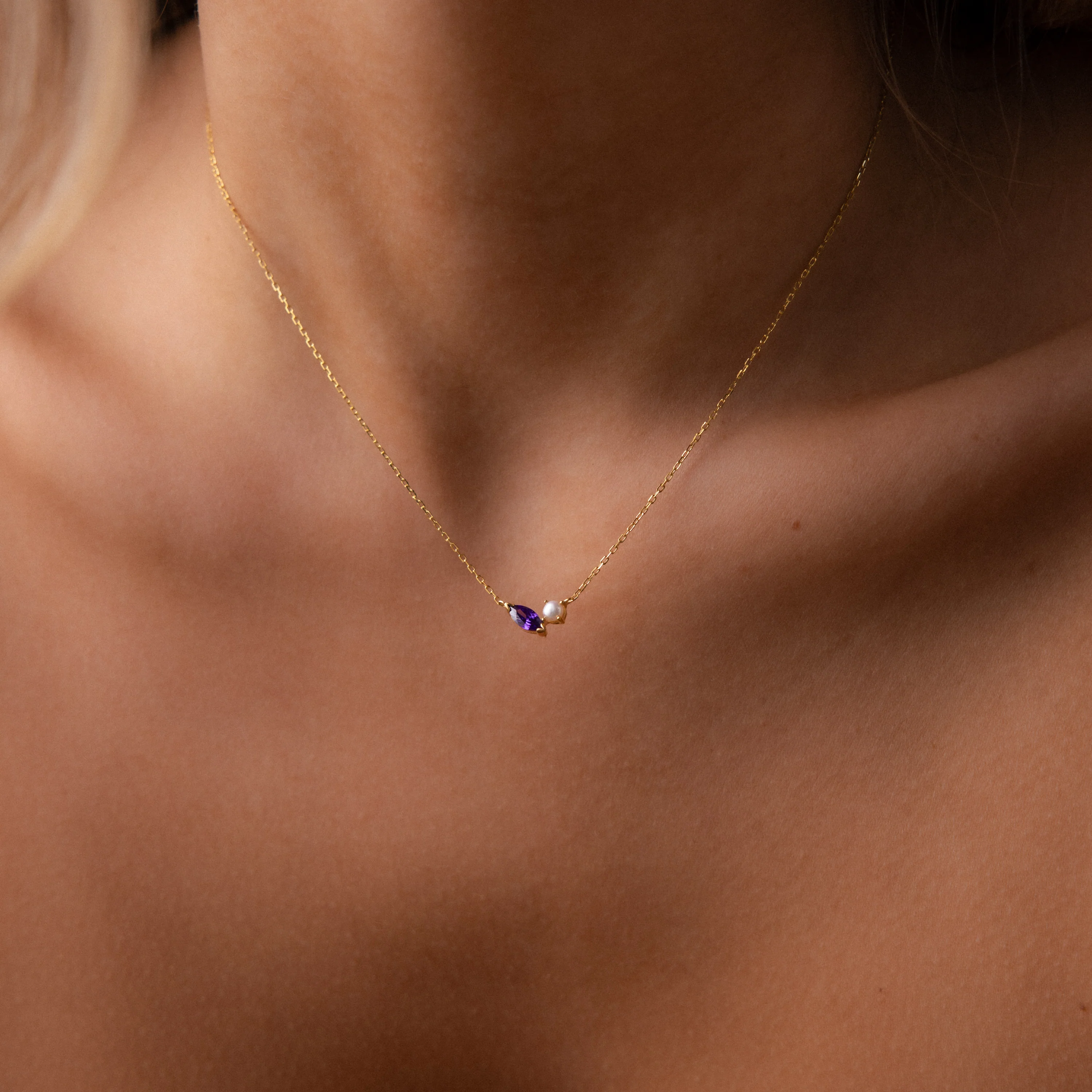 Marquise Emerald & Pearl Necklace - Image 2