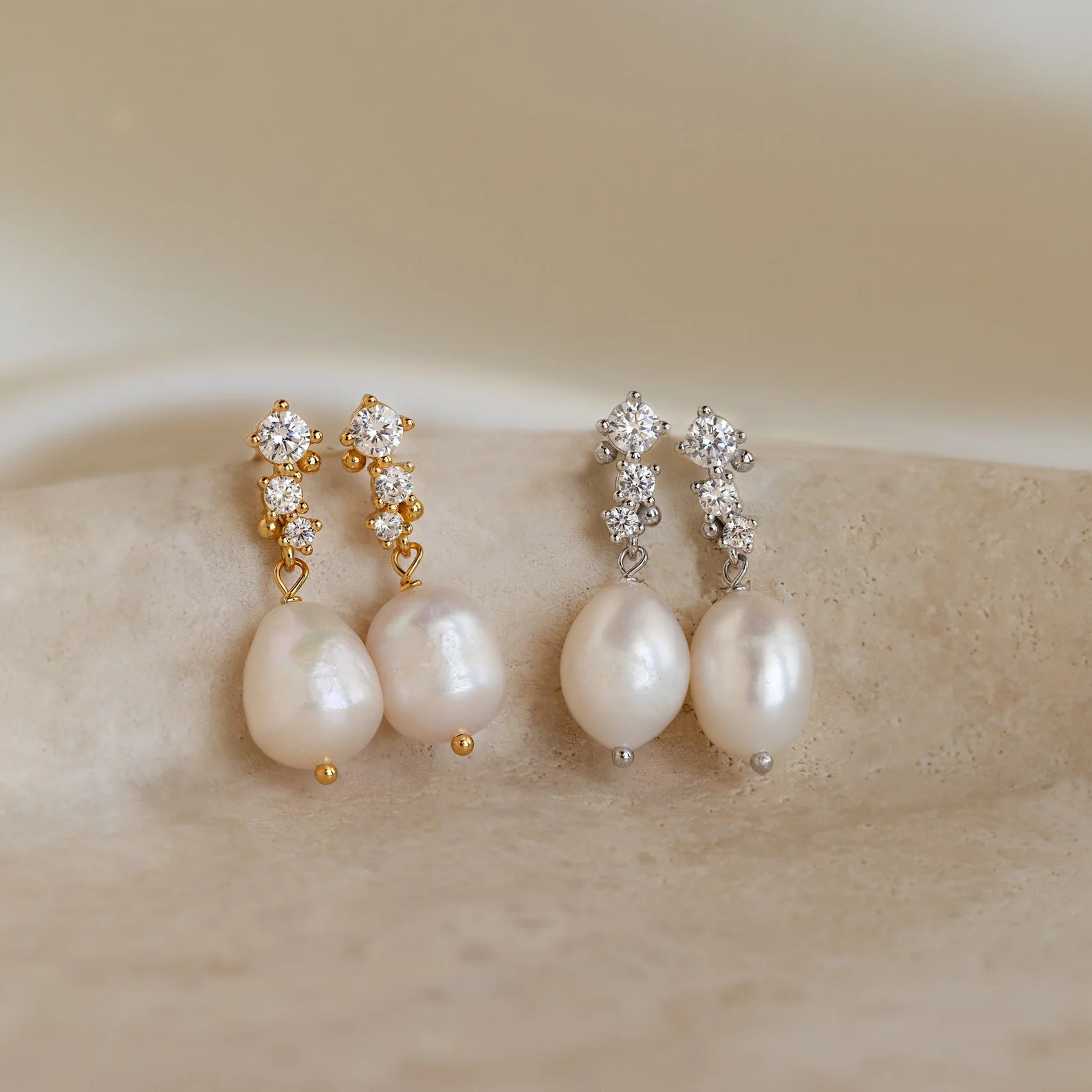 Millie Drop Earrings in 18K Gold - Image 3