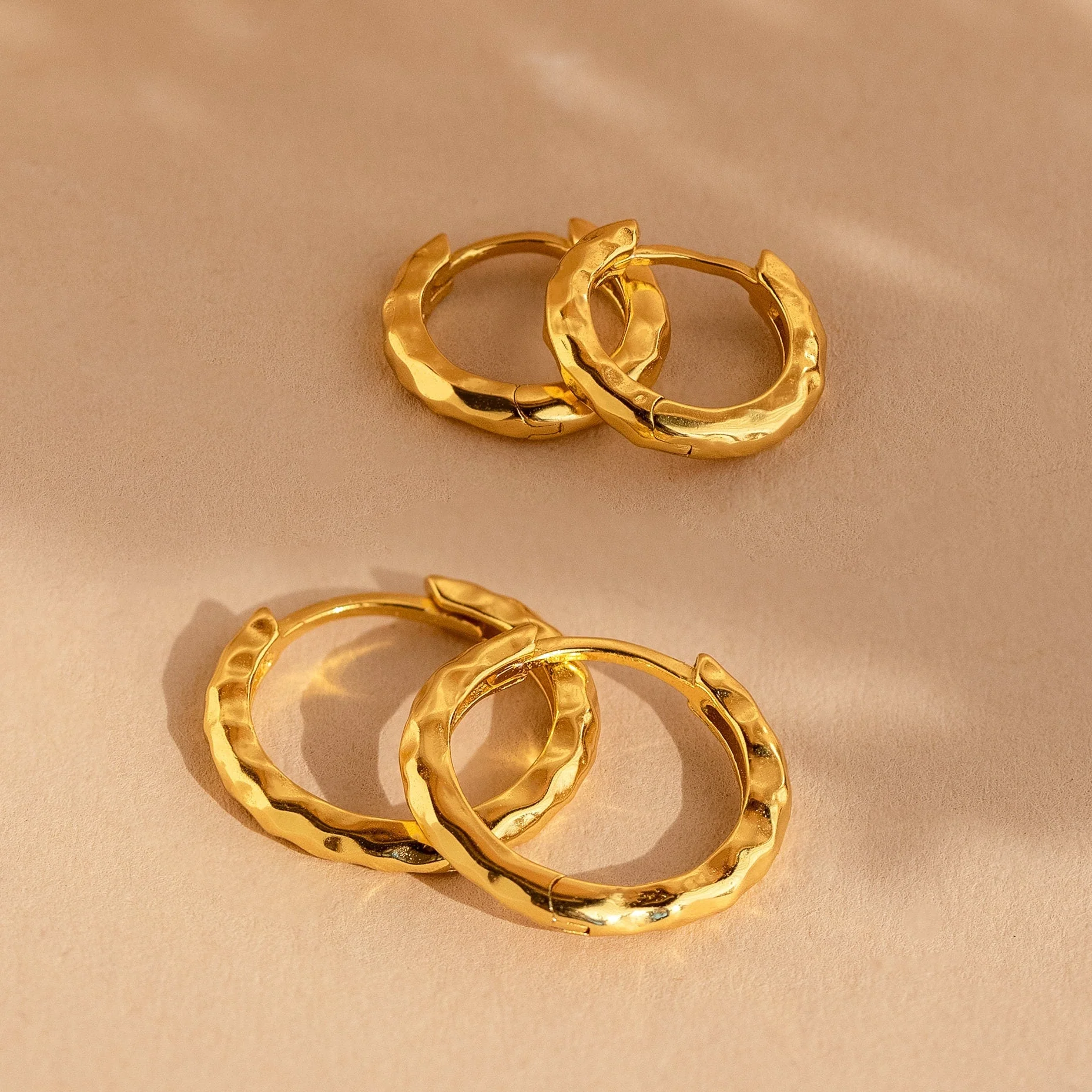 Mini Hammered Hoops Set - Image 2