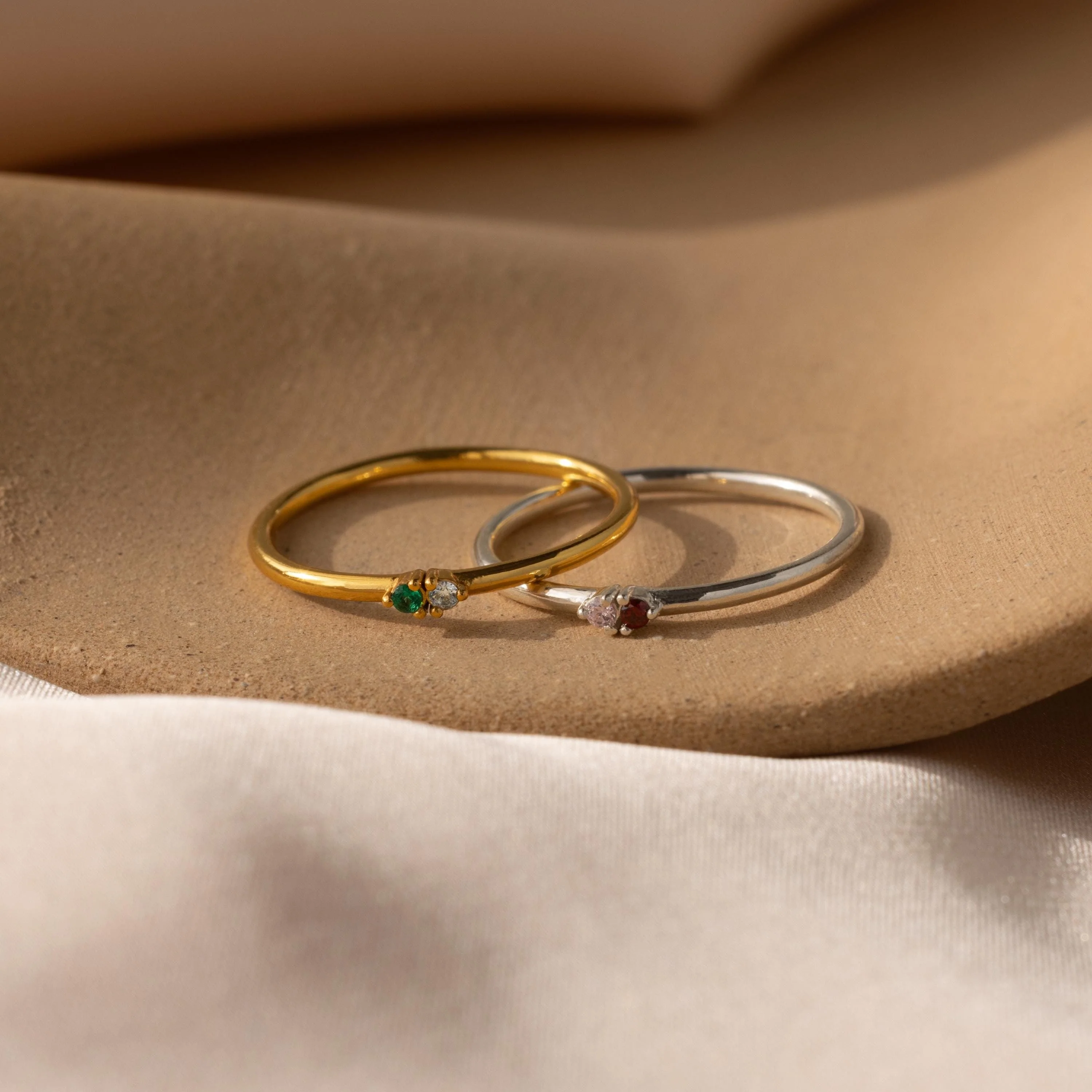 Mini Toi et Moi Birthstone Ring - Image 3