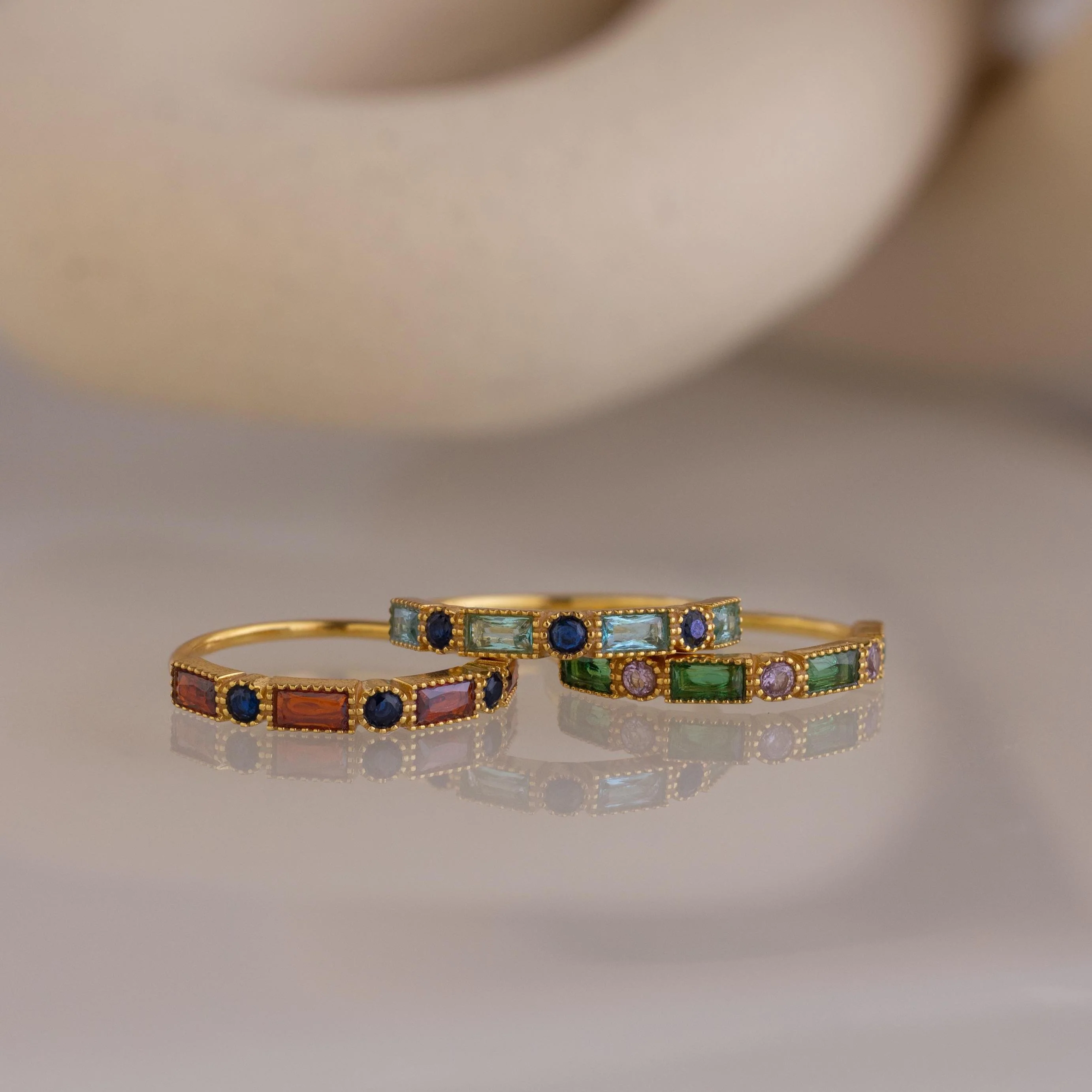 Mixed Art Deco Birthstone Ring - Image 4