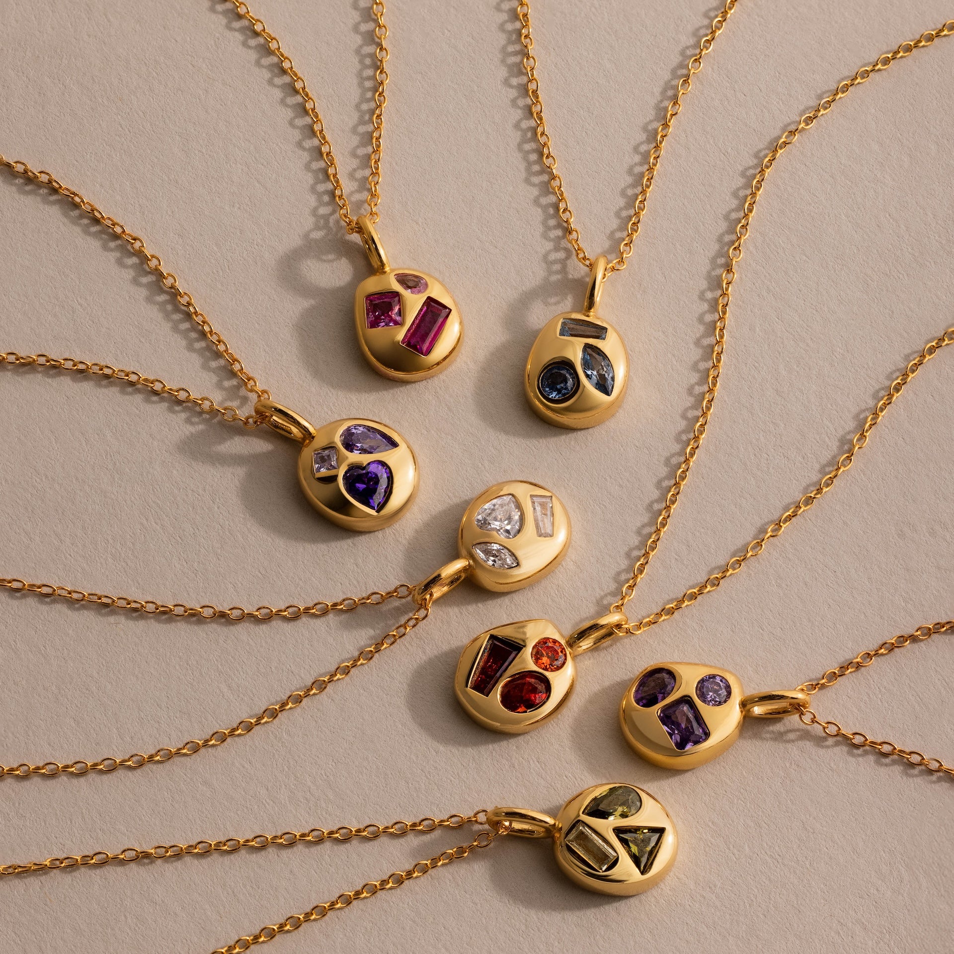 Mixed Emerald Capsule Necklace