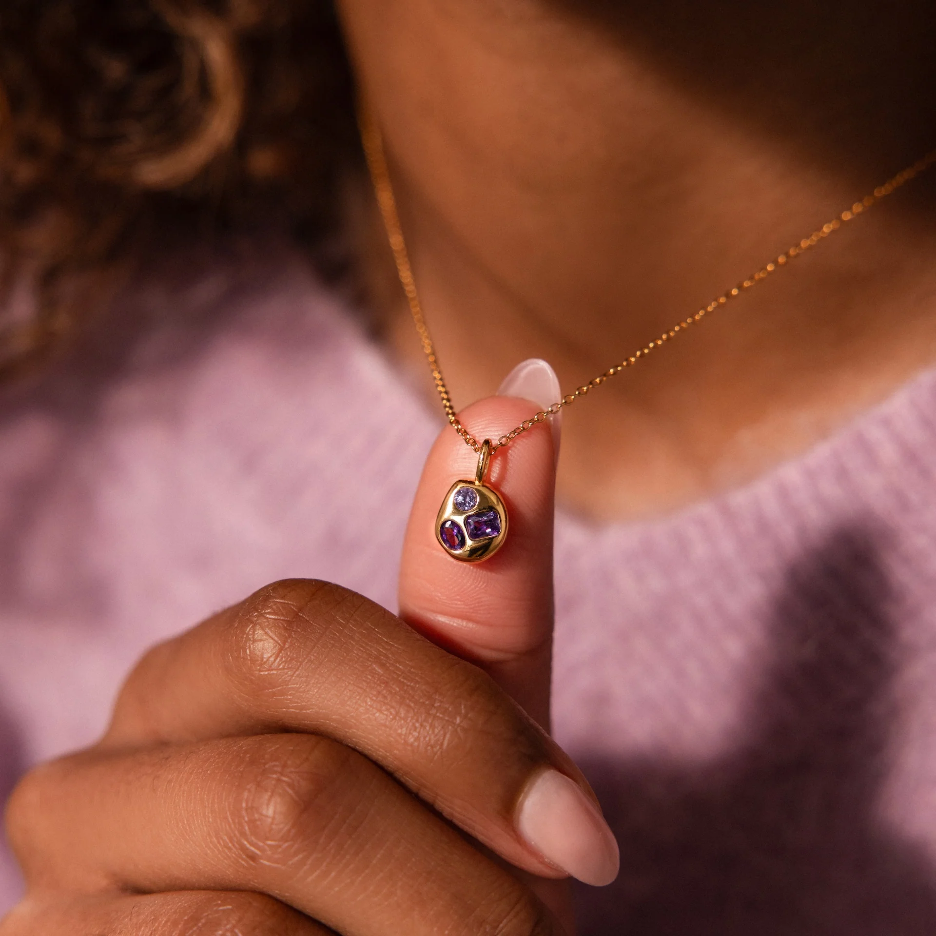 Mixed Sapphire Capsule Necklace - Image 2