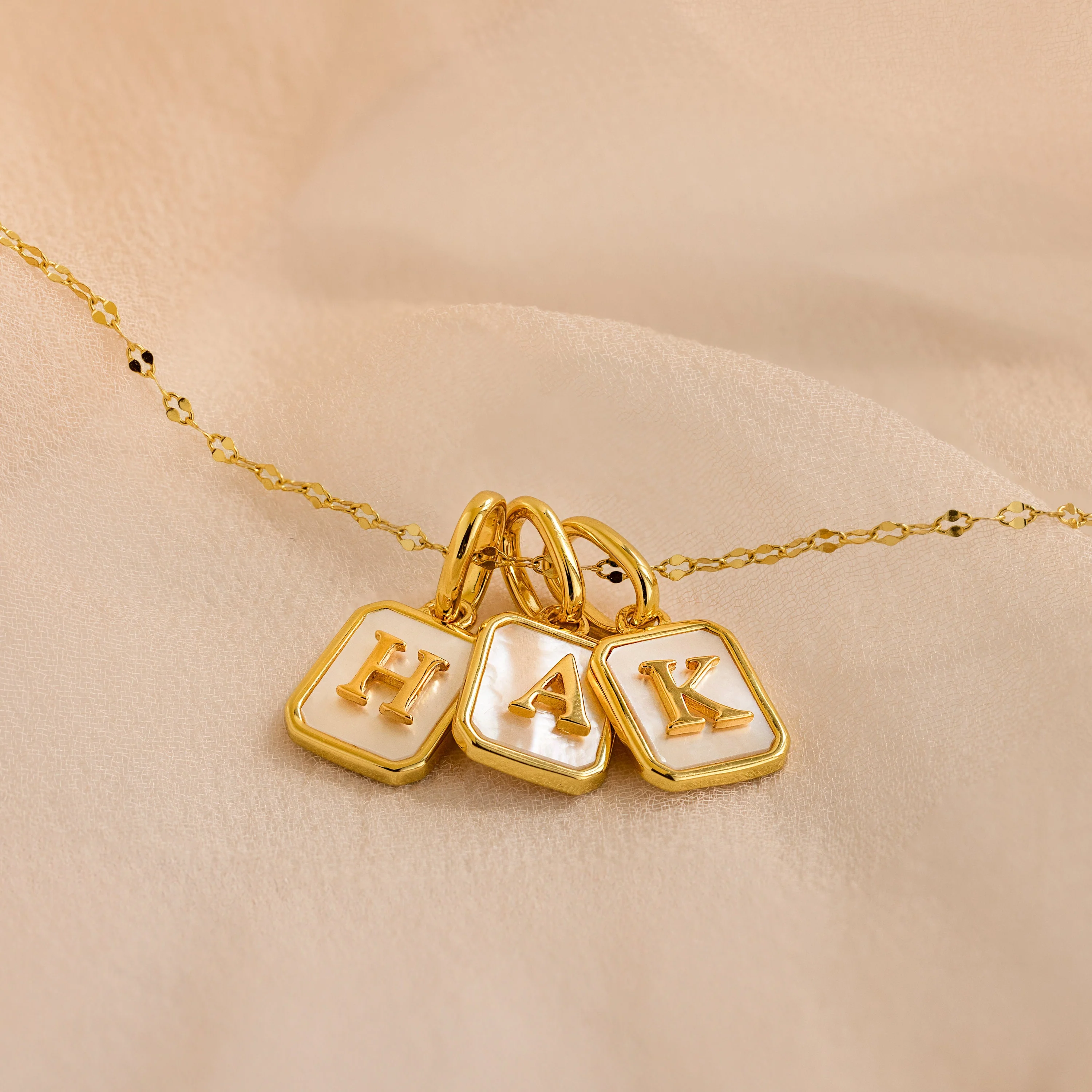 Mother of Pearl Initial Charm - Image 3