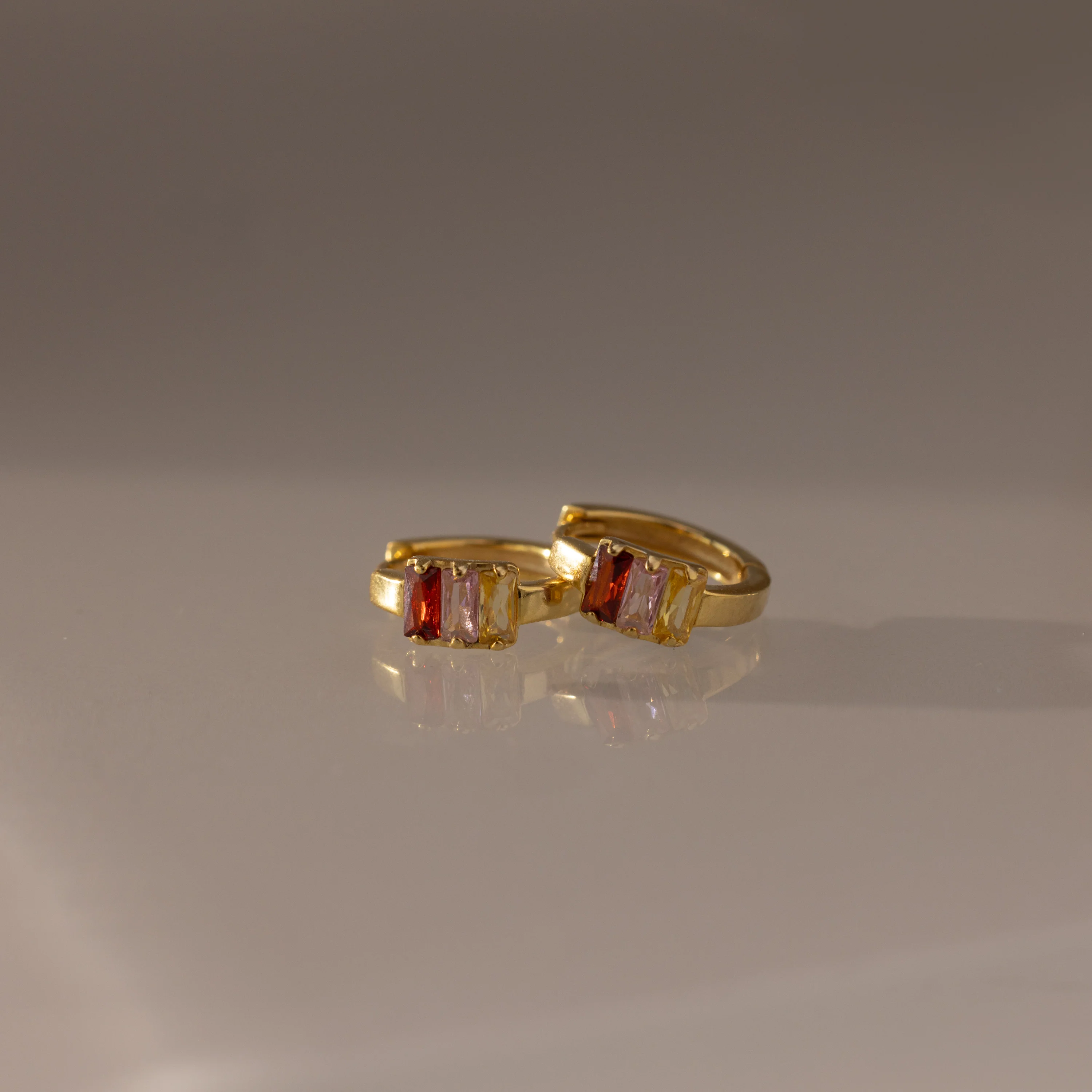 Multiple Baguette Birthstone Huggies - Image 5