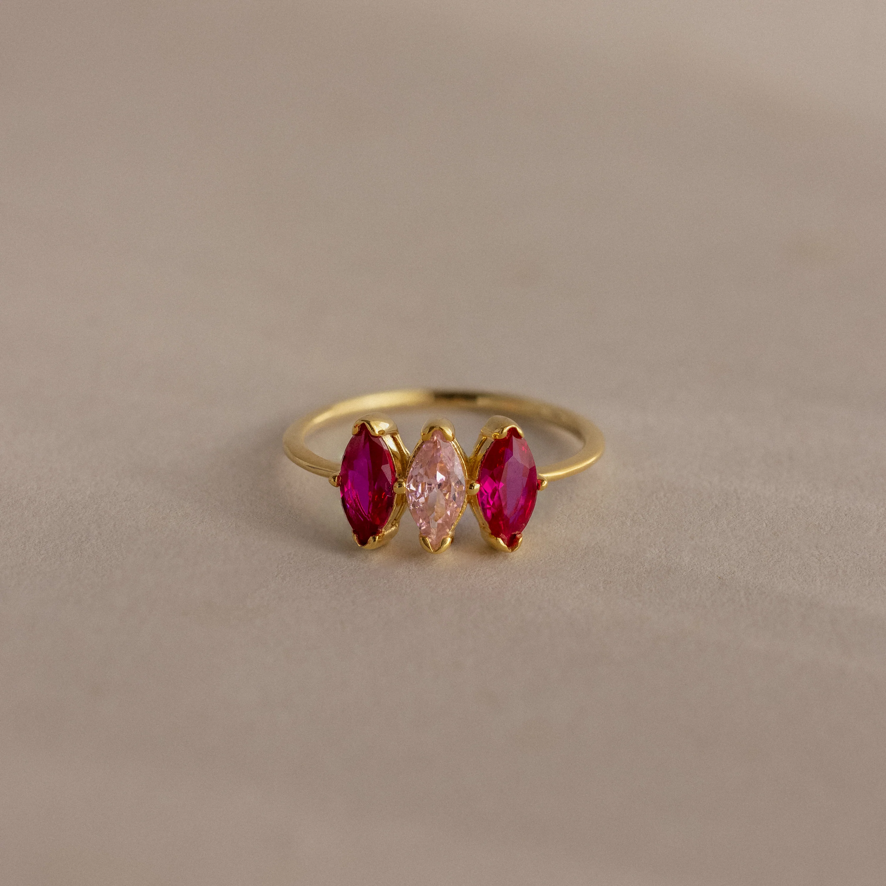 Multiple Marquise Birthstone Ring in 18K Gold