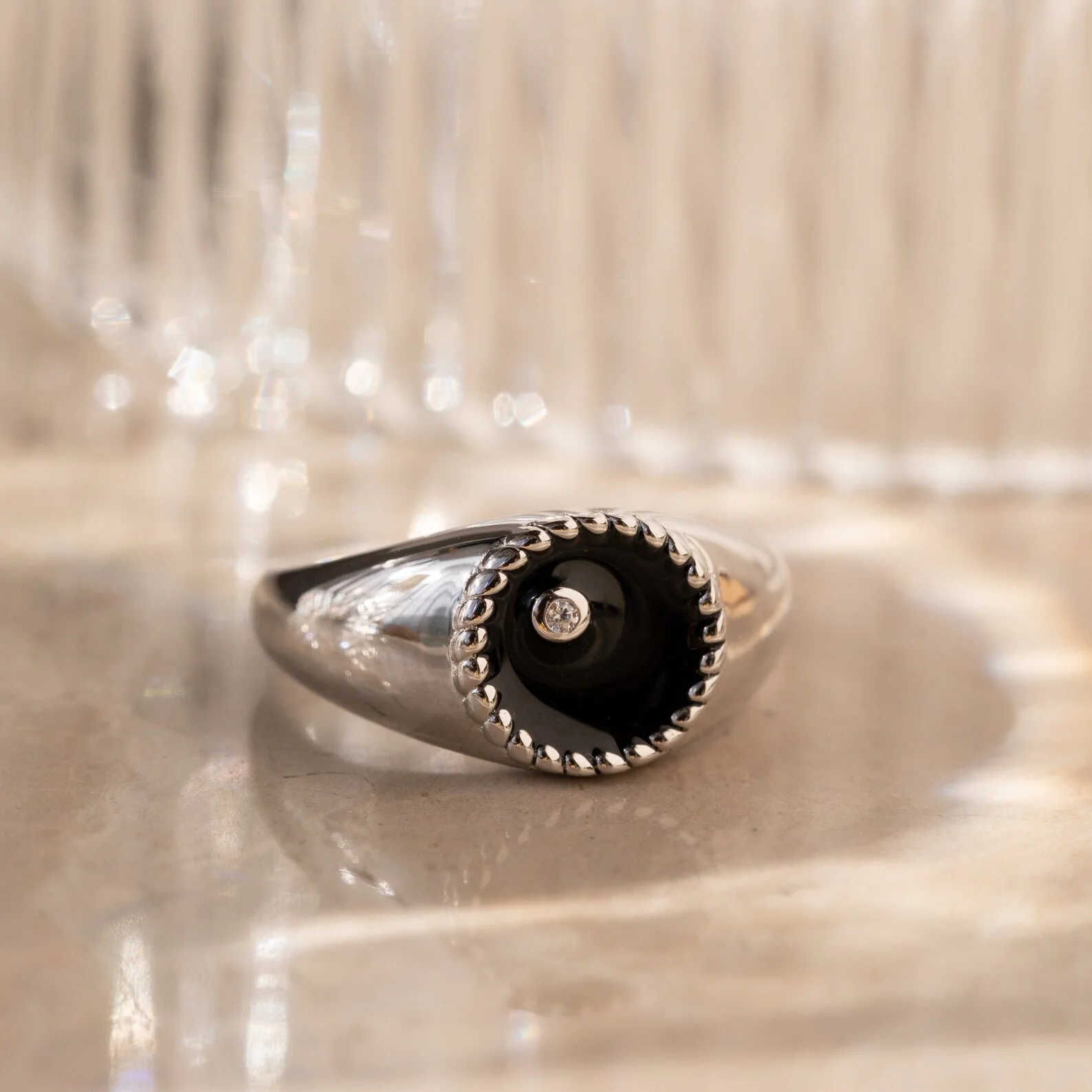 Natasha Black Signet Ring - Image 3