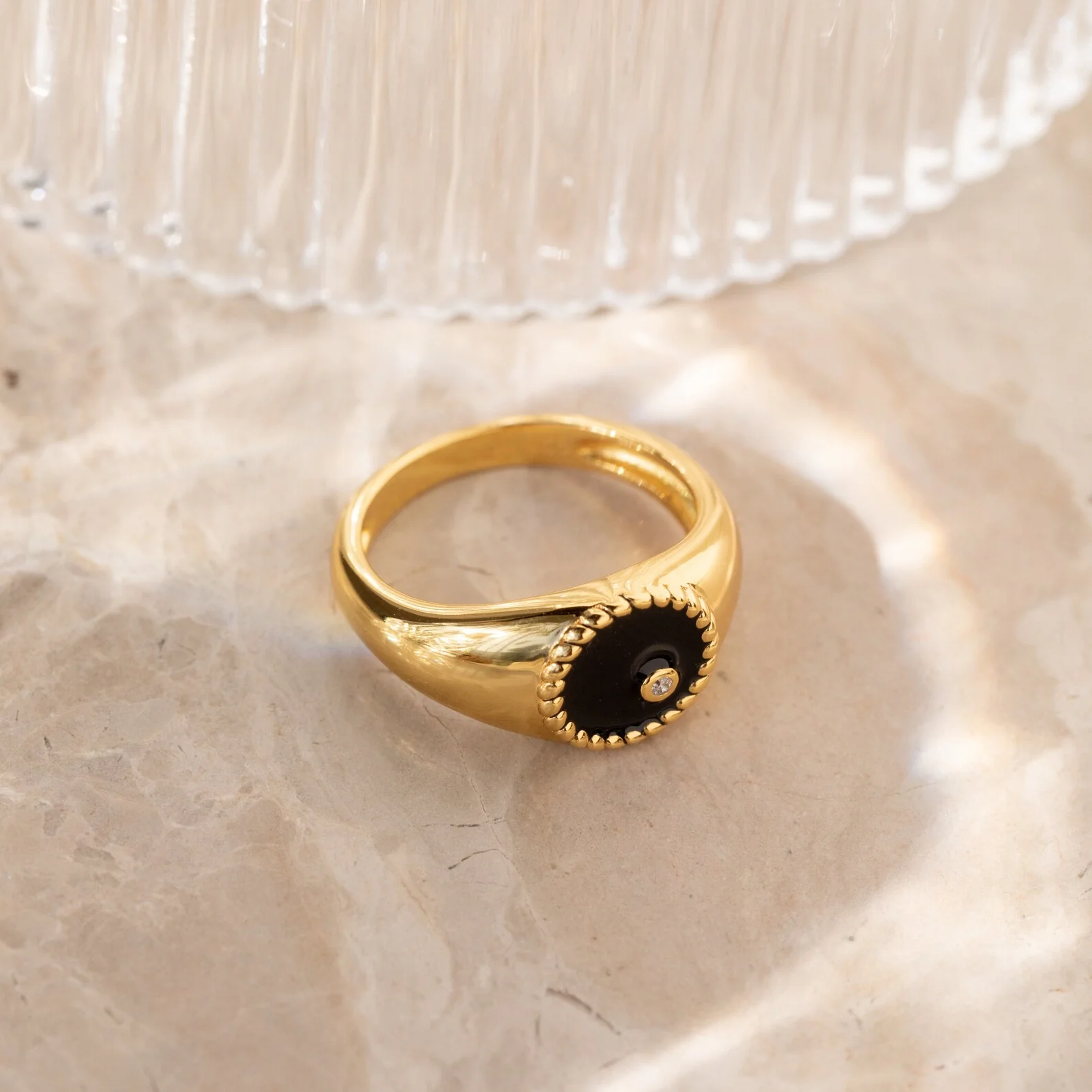 Natasha Black Signet Ring - Image 7