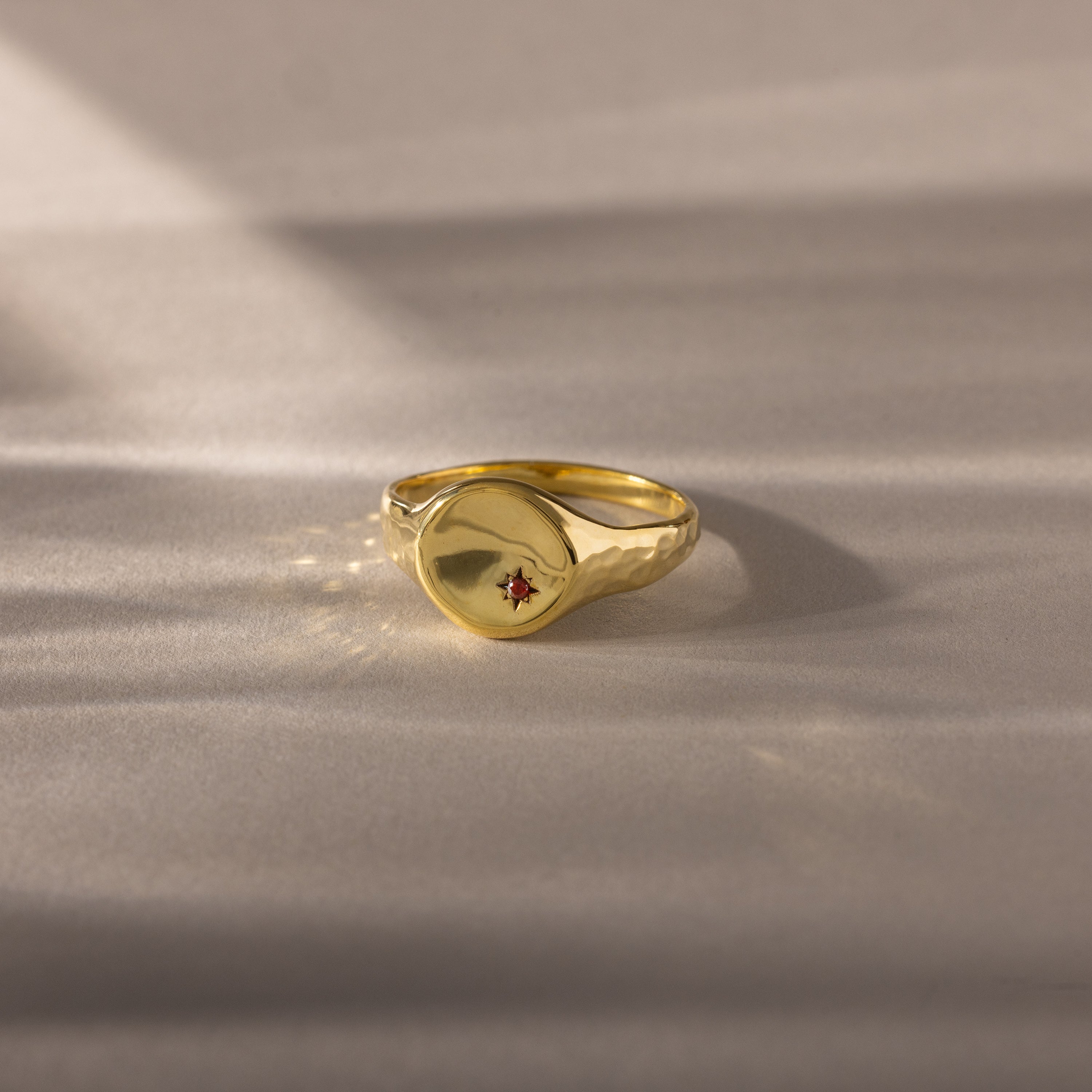 North Star Birthstone Signet Ring - Image 7