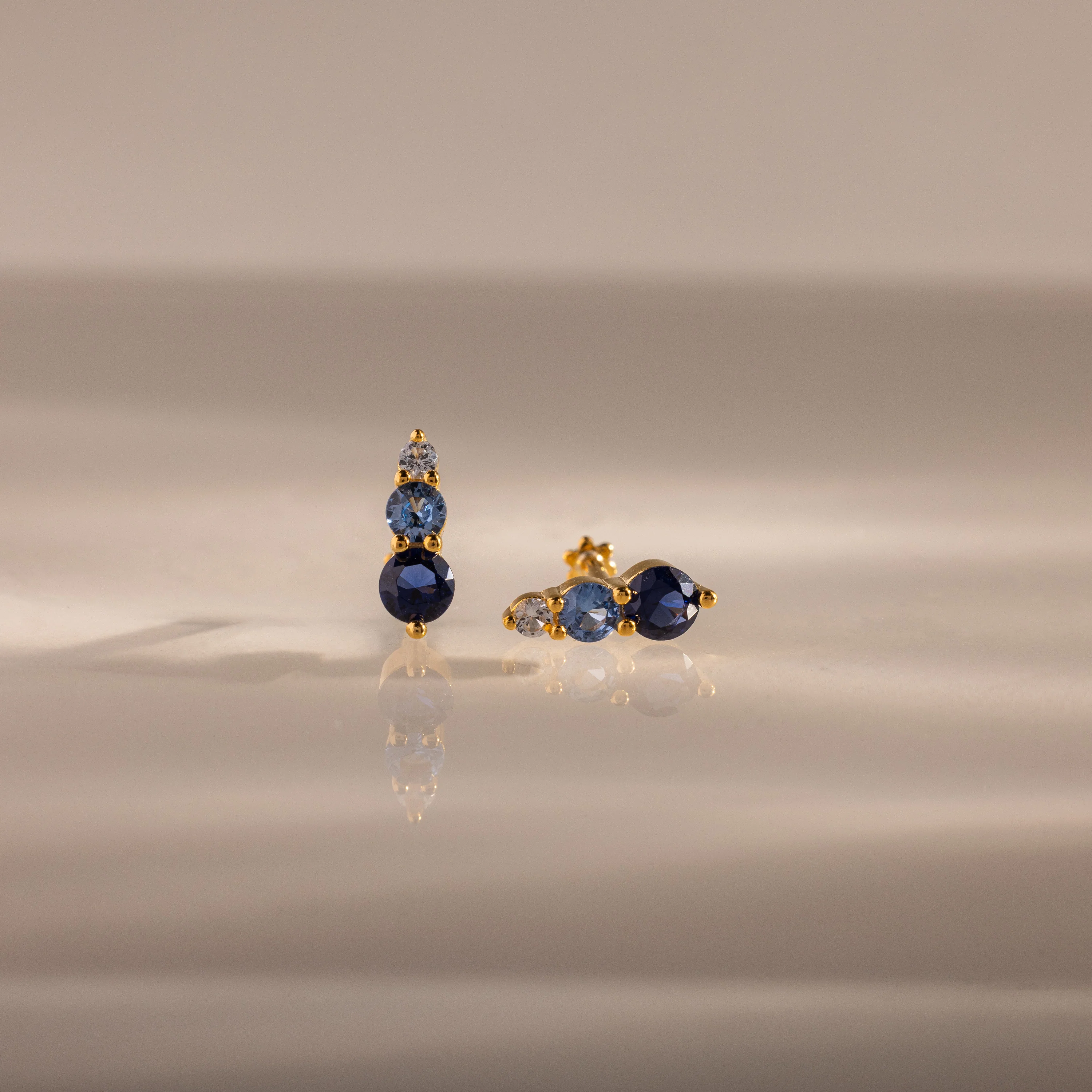 Ombre Blue Zircon Flatback Studs