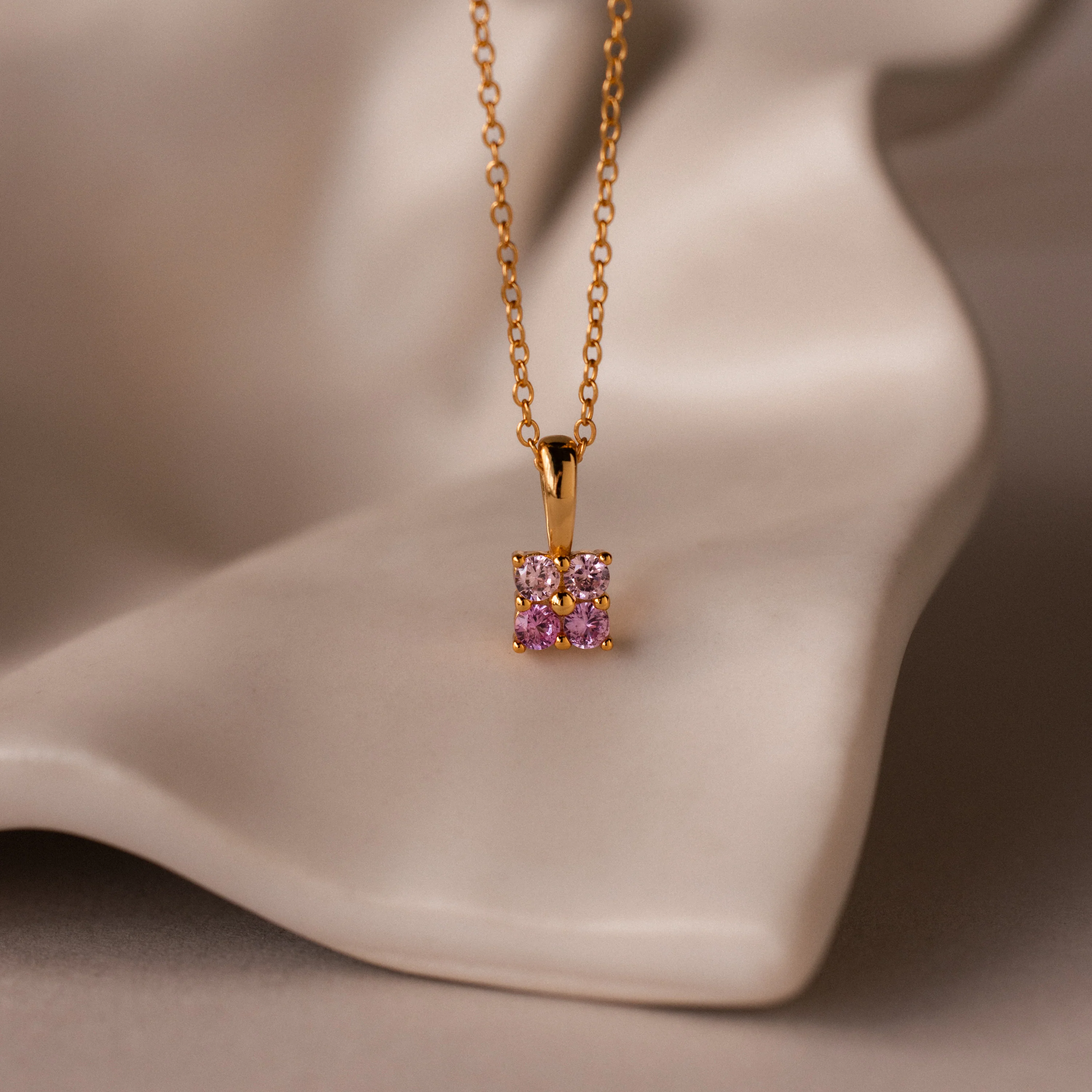 Ombre Birthstone Flower Necklace - Image 3