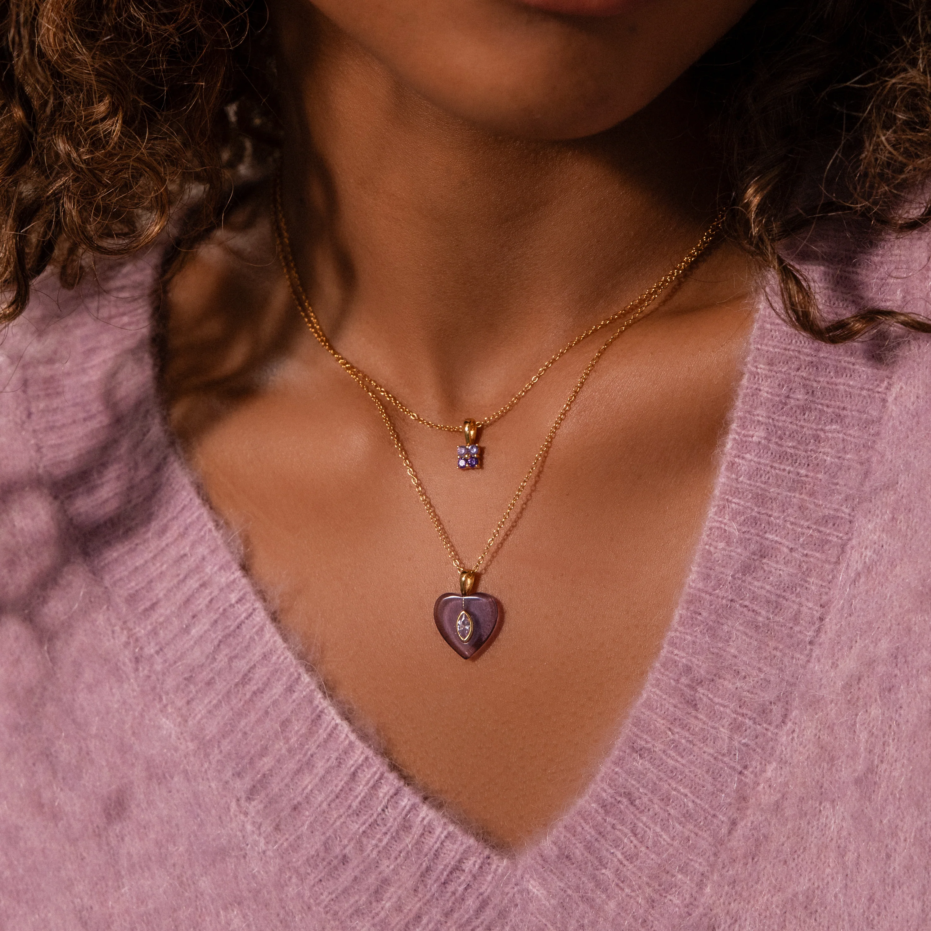 Ombre Pink Tourmaline Flower Necklace - Image 4