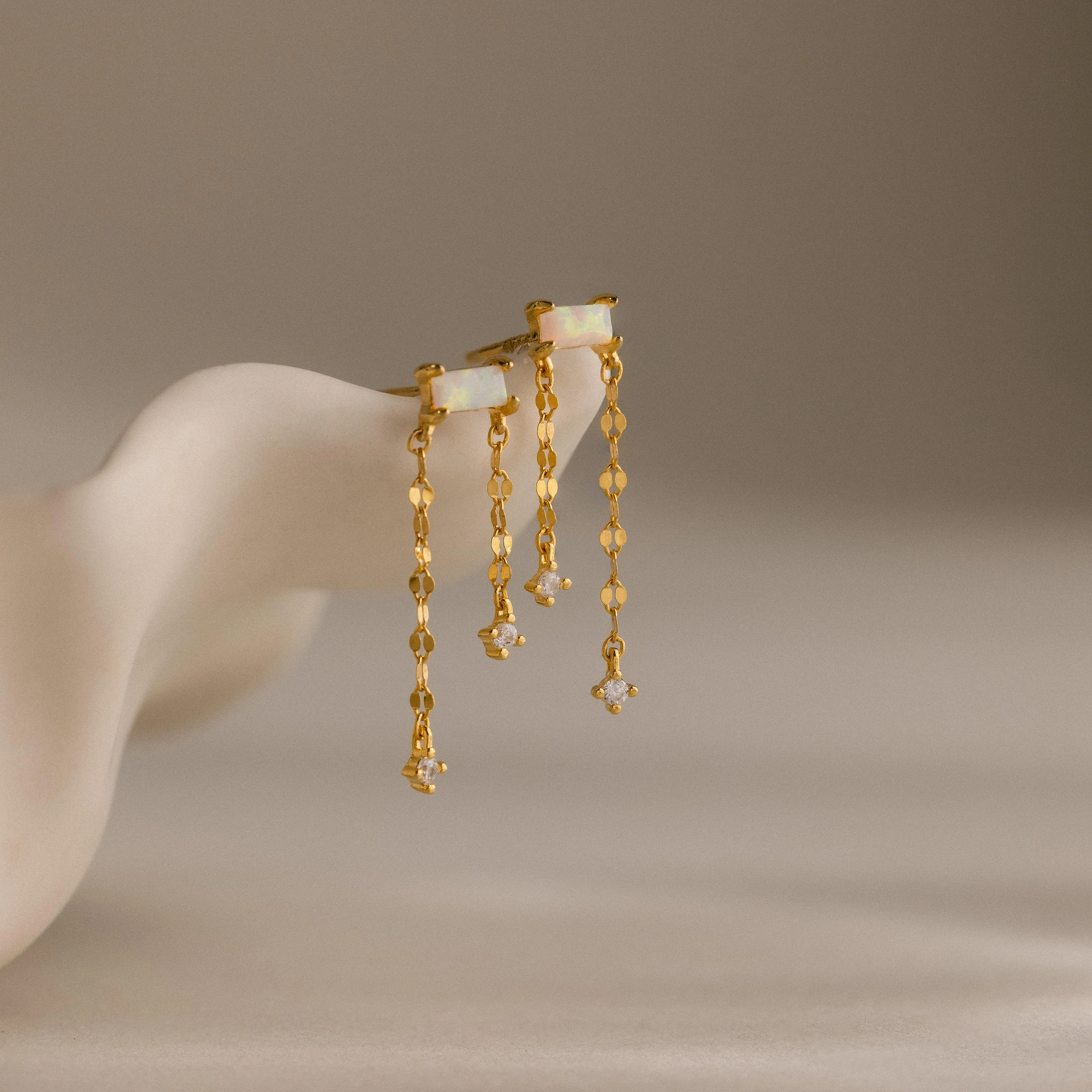 Opal Cascade Studs in 18K Gold - Image 3