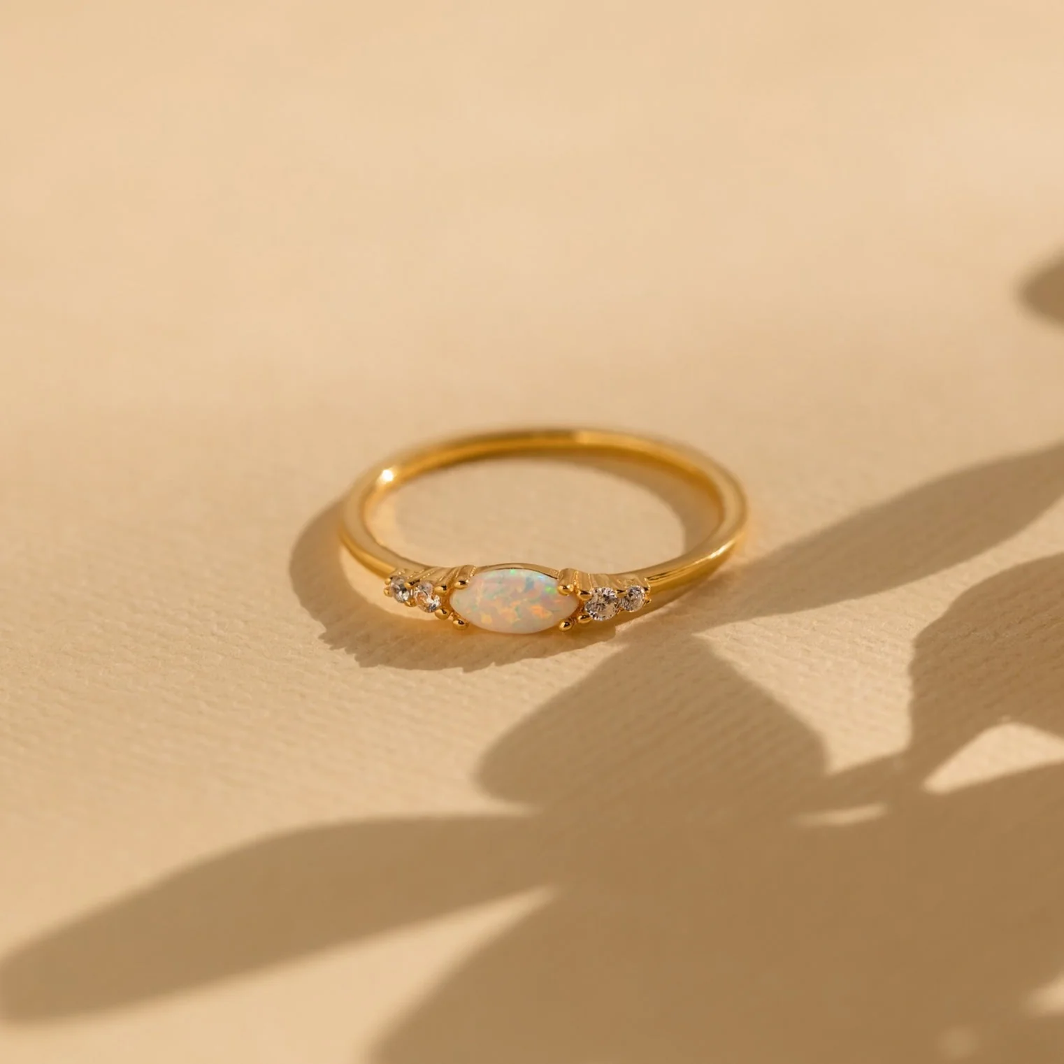 Marquise Opal Diamond Ring
