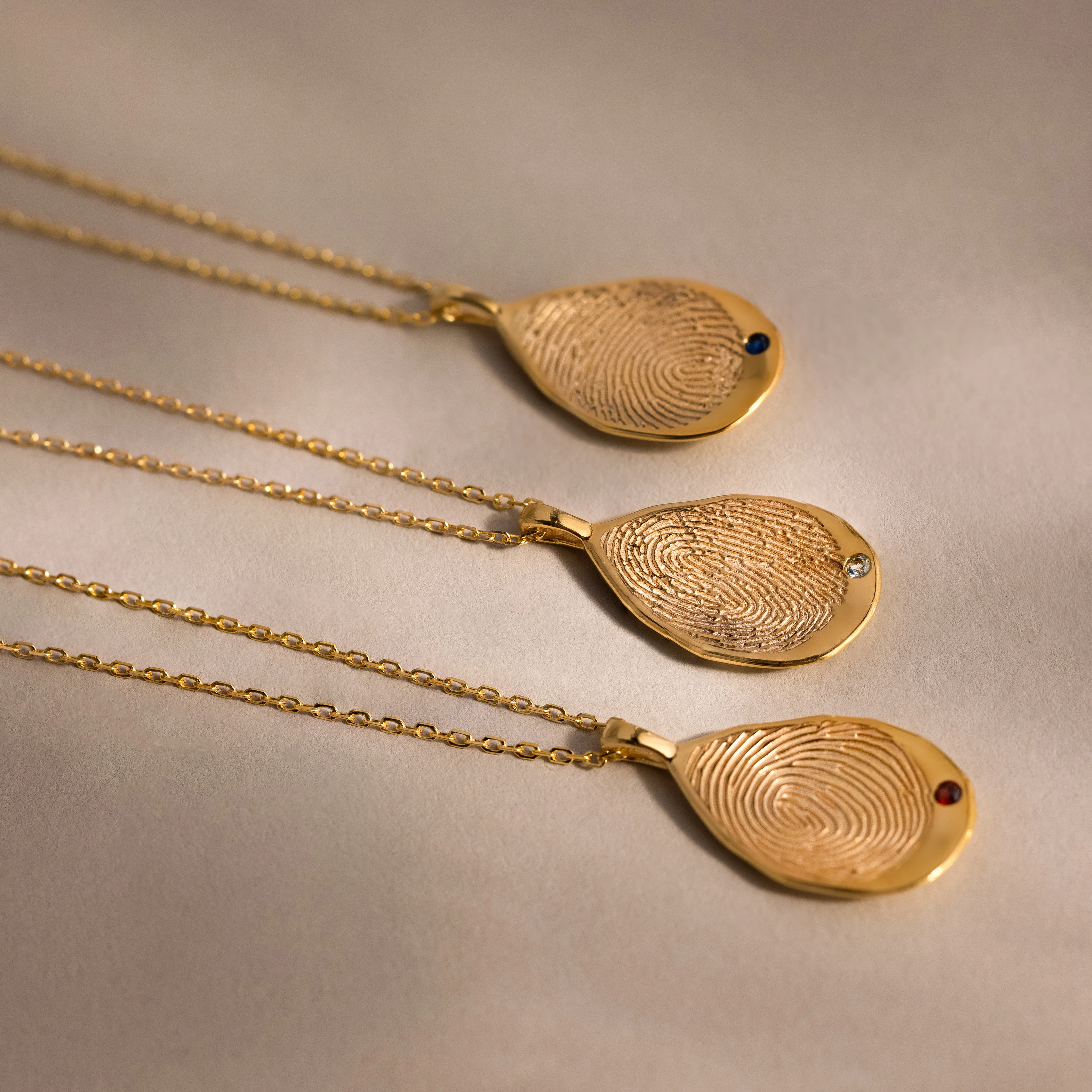 Organic Fingerprint Teardrop Necklace - Image 7