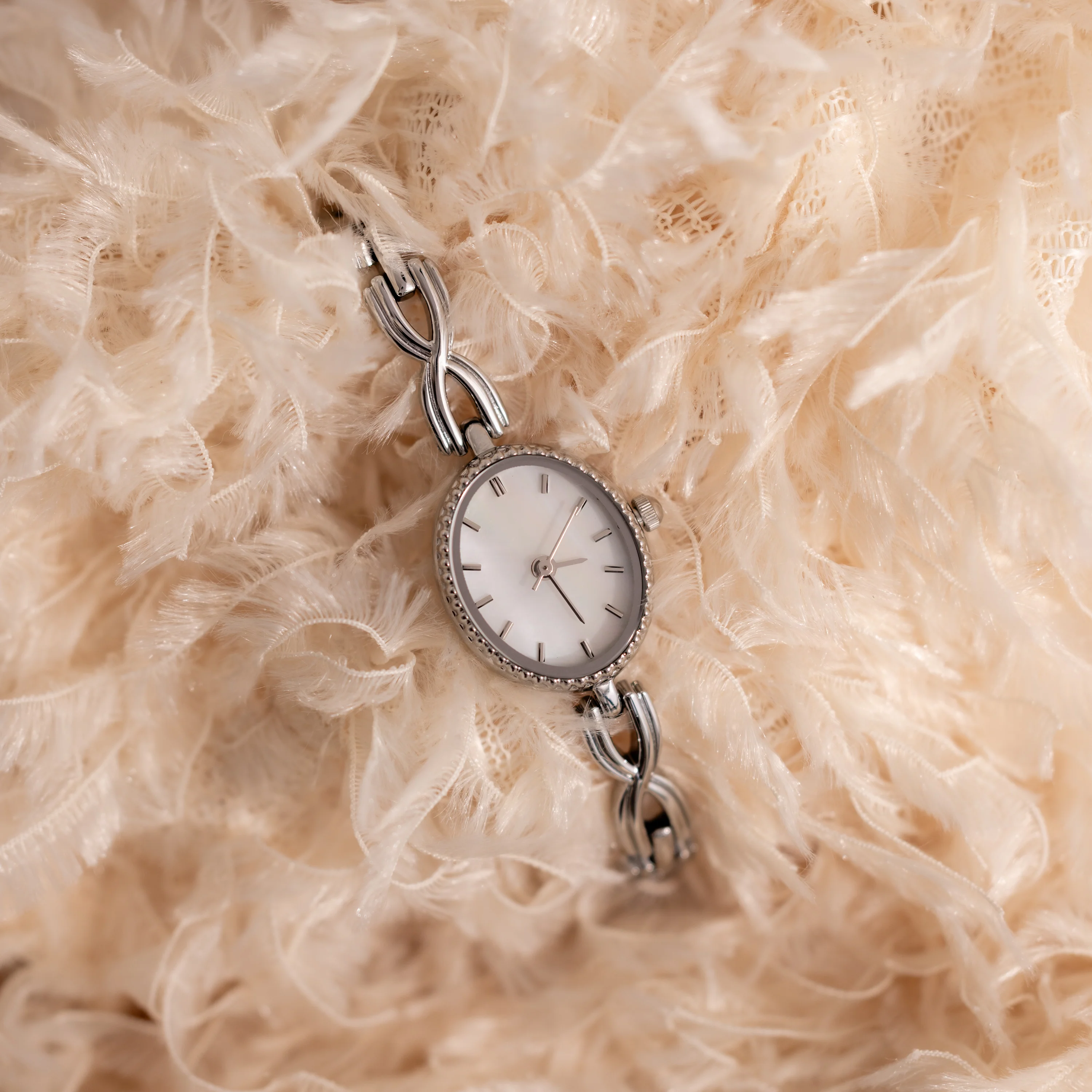 Oval Infinity Link Timepiece in Silver - Image 7
