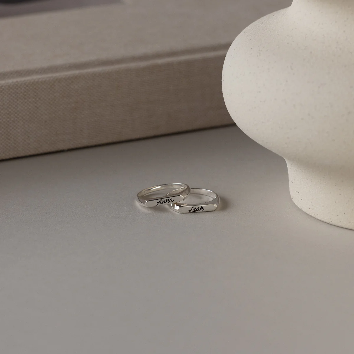 Paris Thin Name Signet Ring in Silver - Image 3