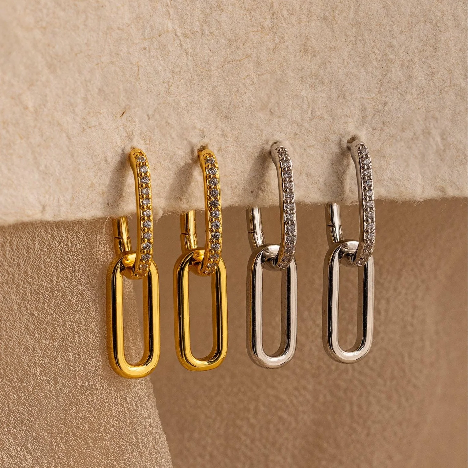 Pave Link Drop Earrings - Image 5