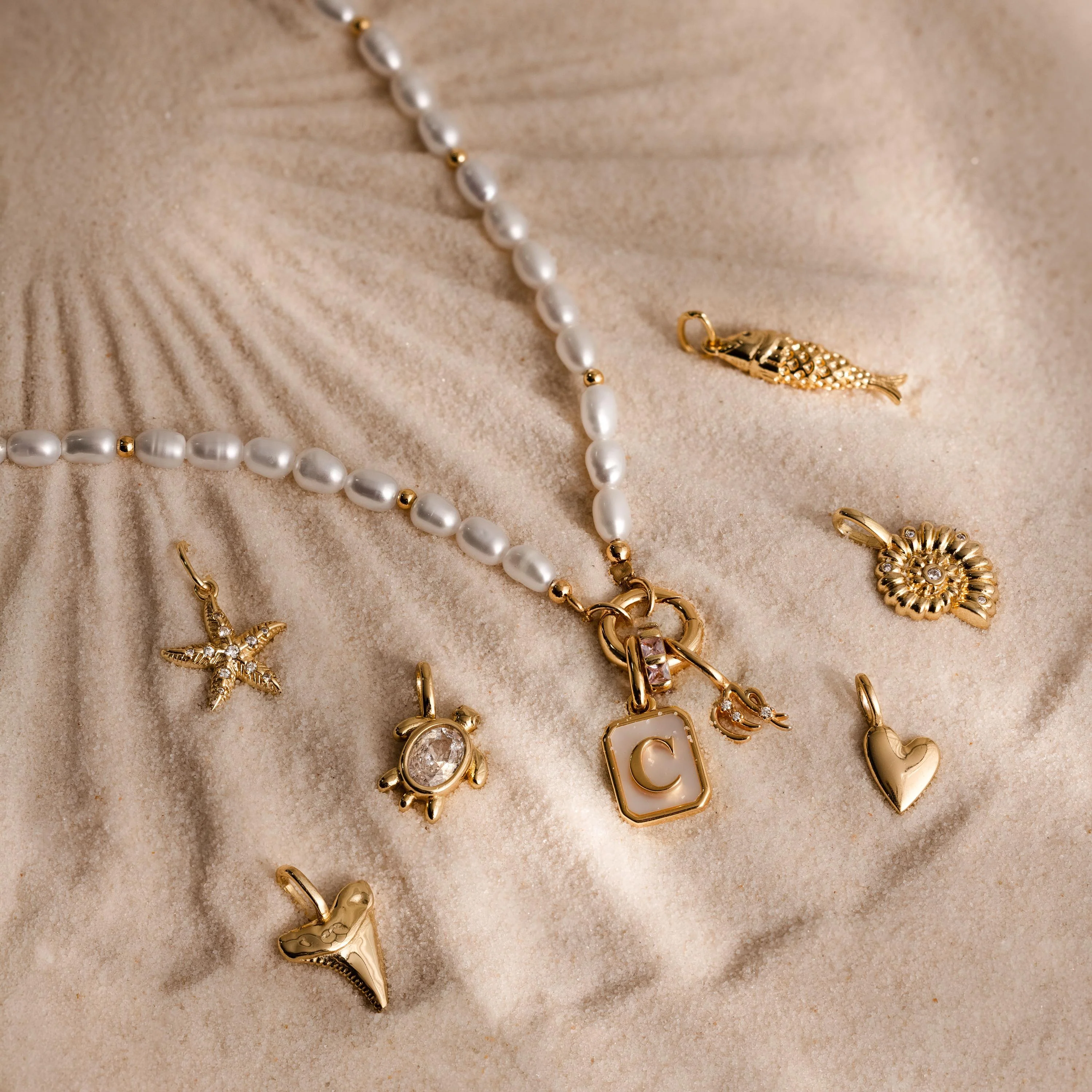 Pearl Beaded Charm Necklace - Image 6