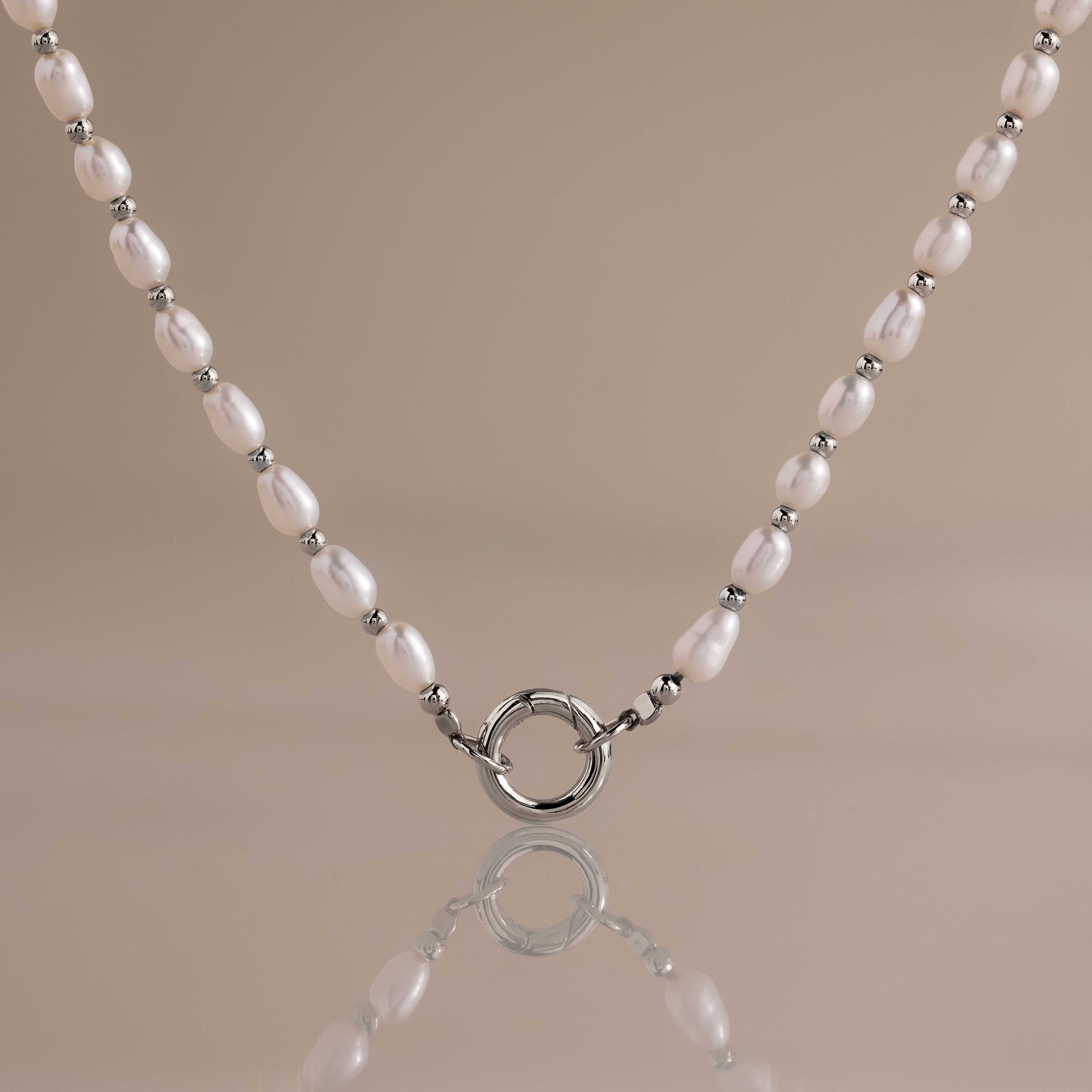 Pearl Station Beaded Charm Necklace - Image 2