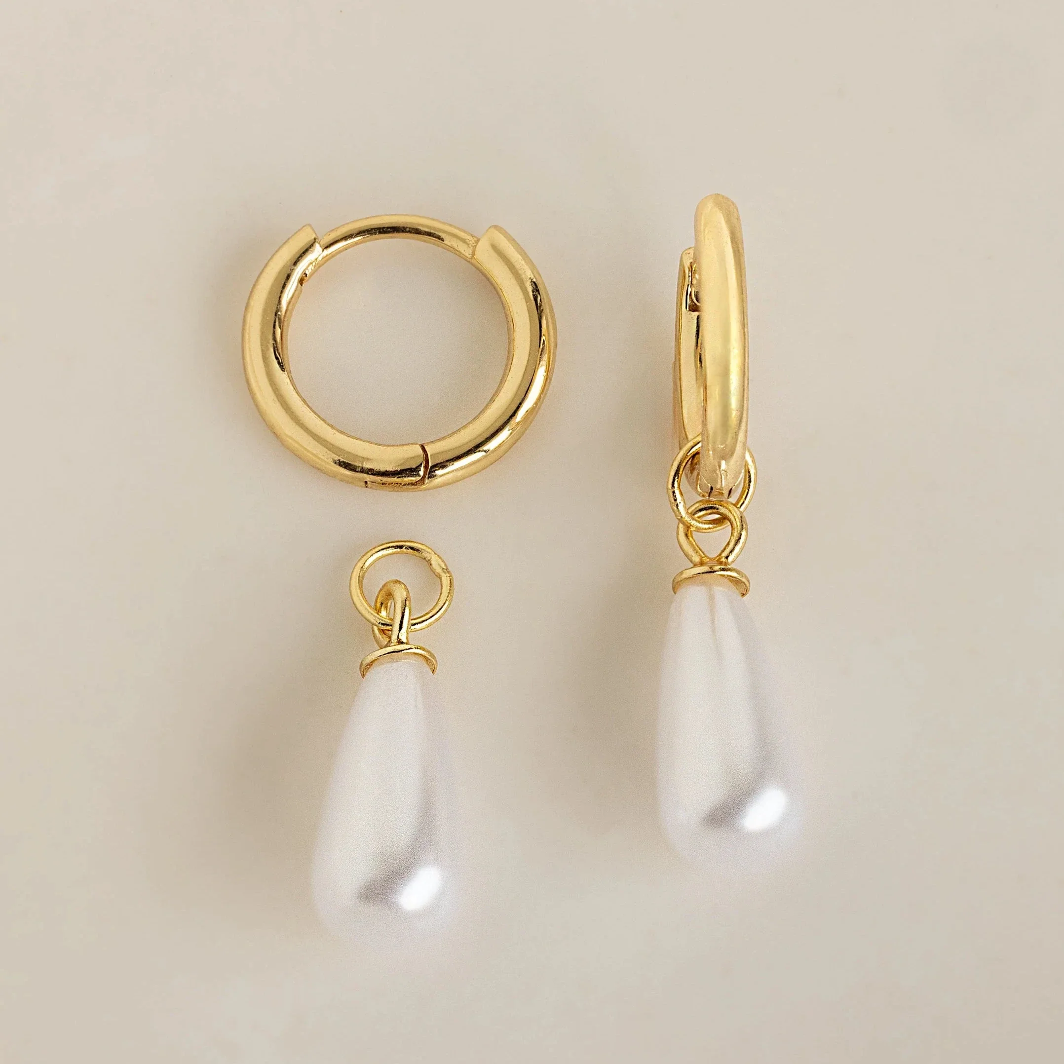 Pearl Teardrop Huggies - Image 7