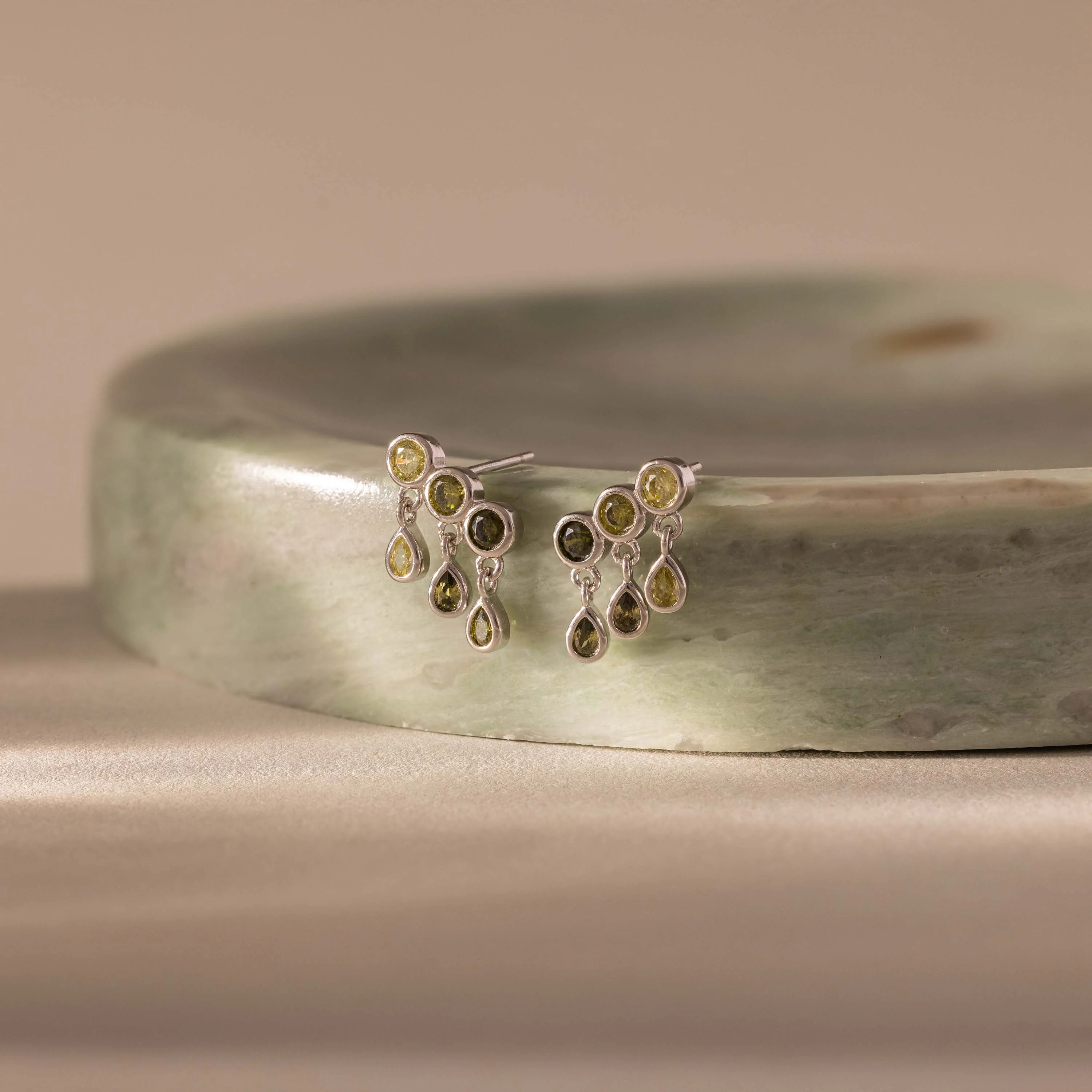 Peridot Raindrop Studs - Image 5