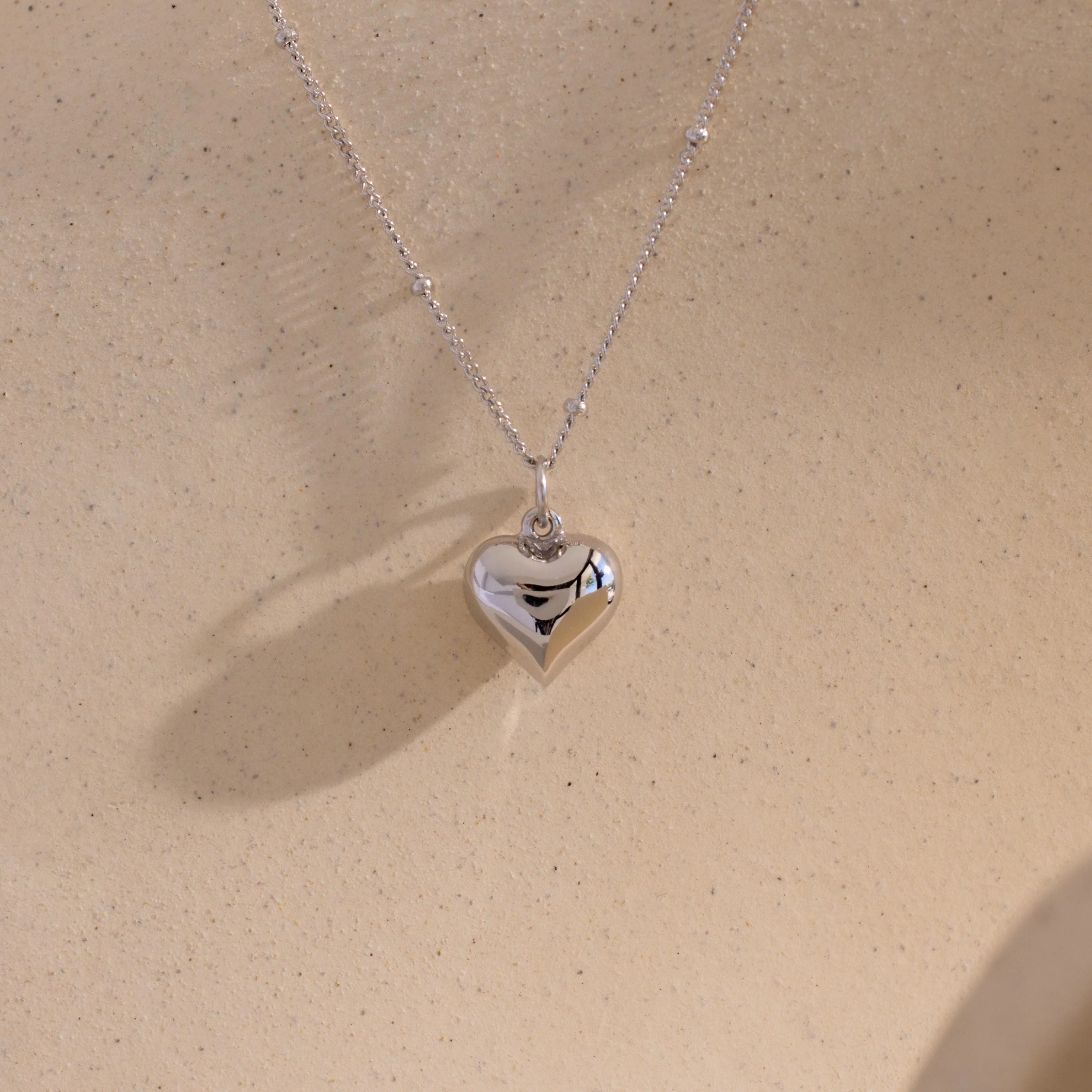 Puff Heart Charm Necklace - Image 4