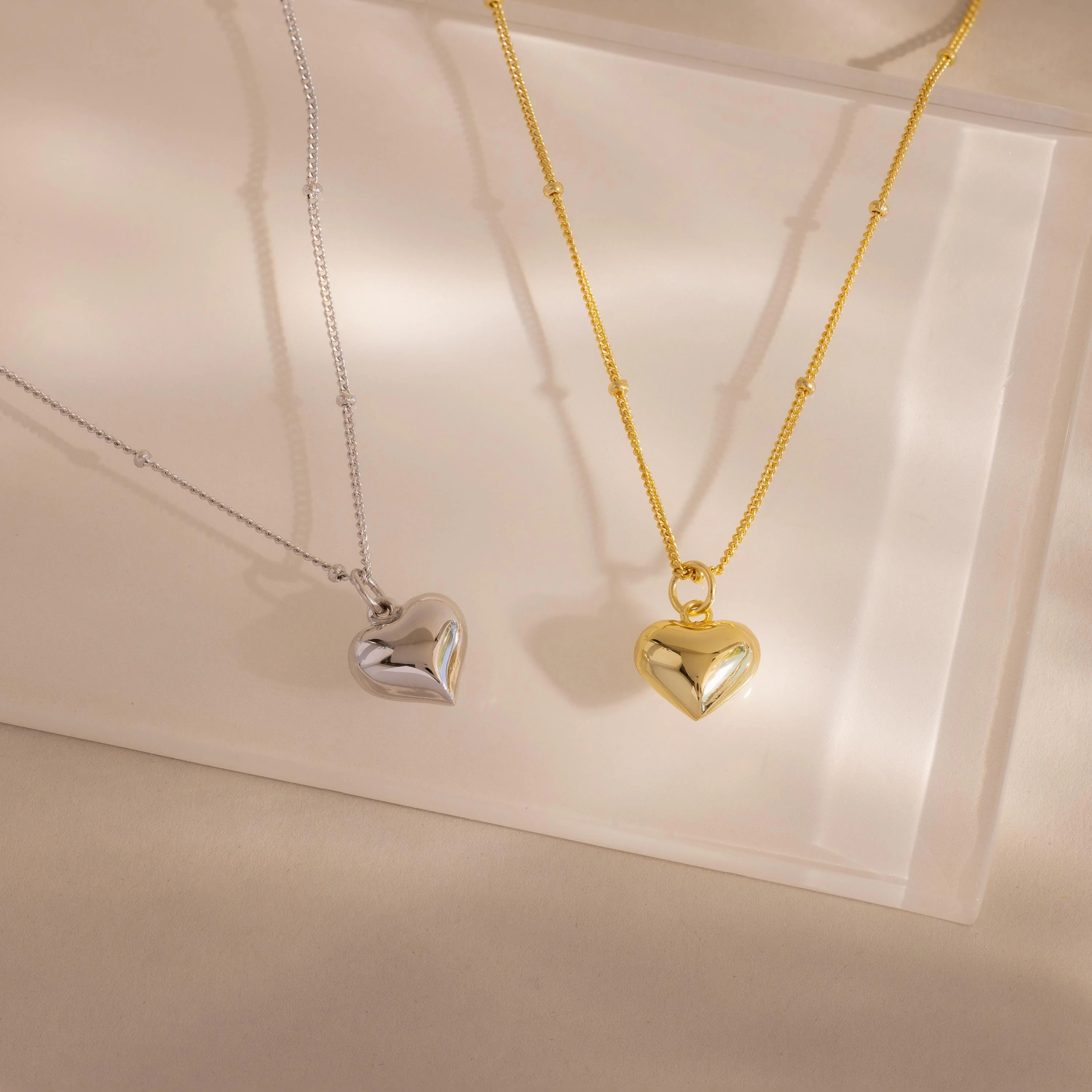 Puff Heart Charm Necklace - Image 6