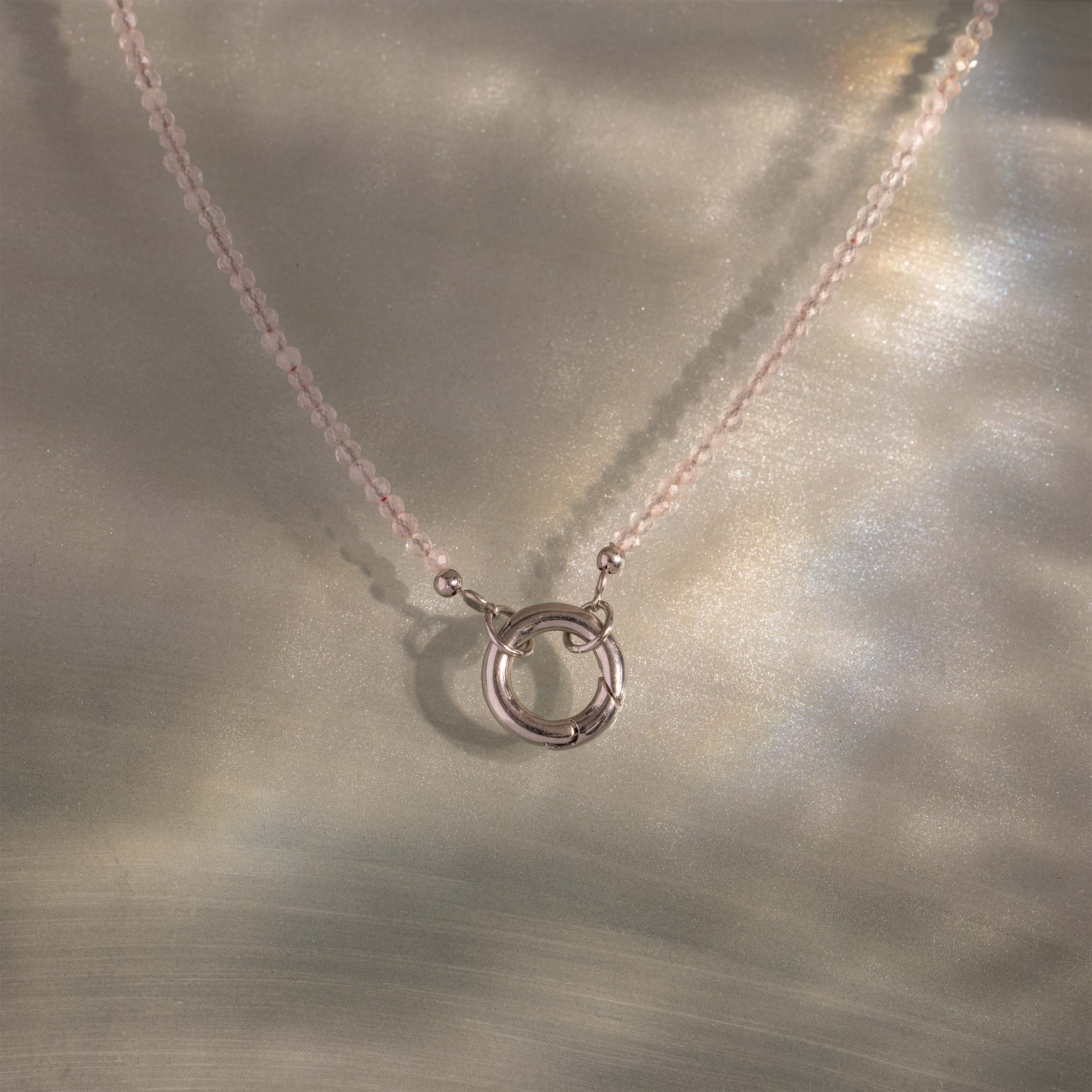 Quartz Beaded Charm Necklace in Silver - Image 3
