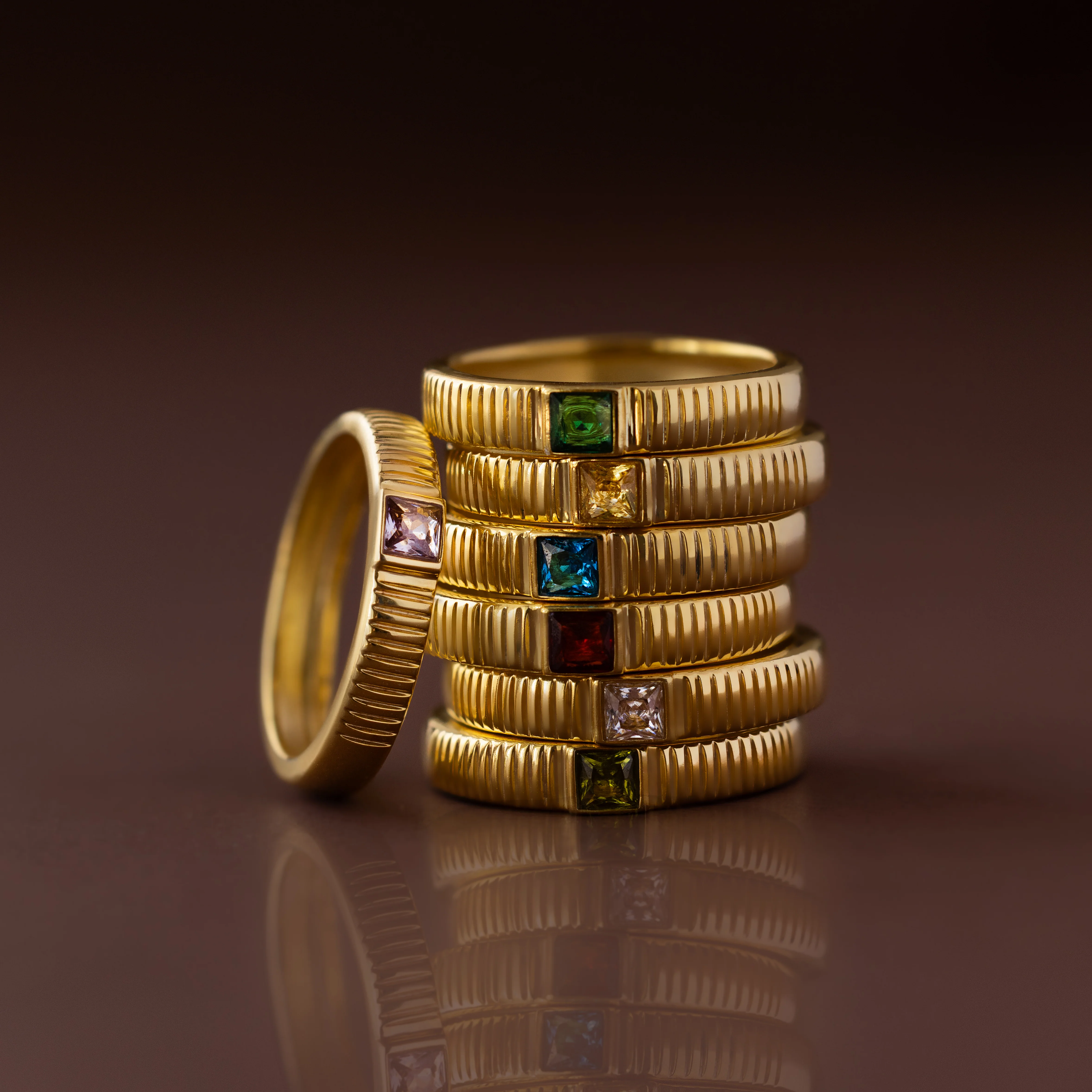 Ribbed Amethyst Band - Image 3