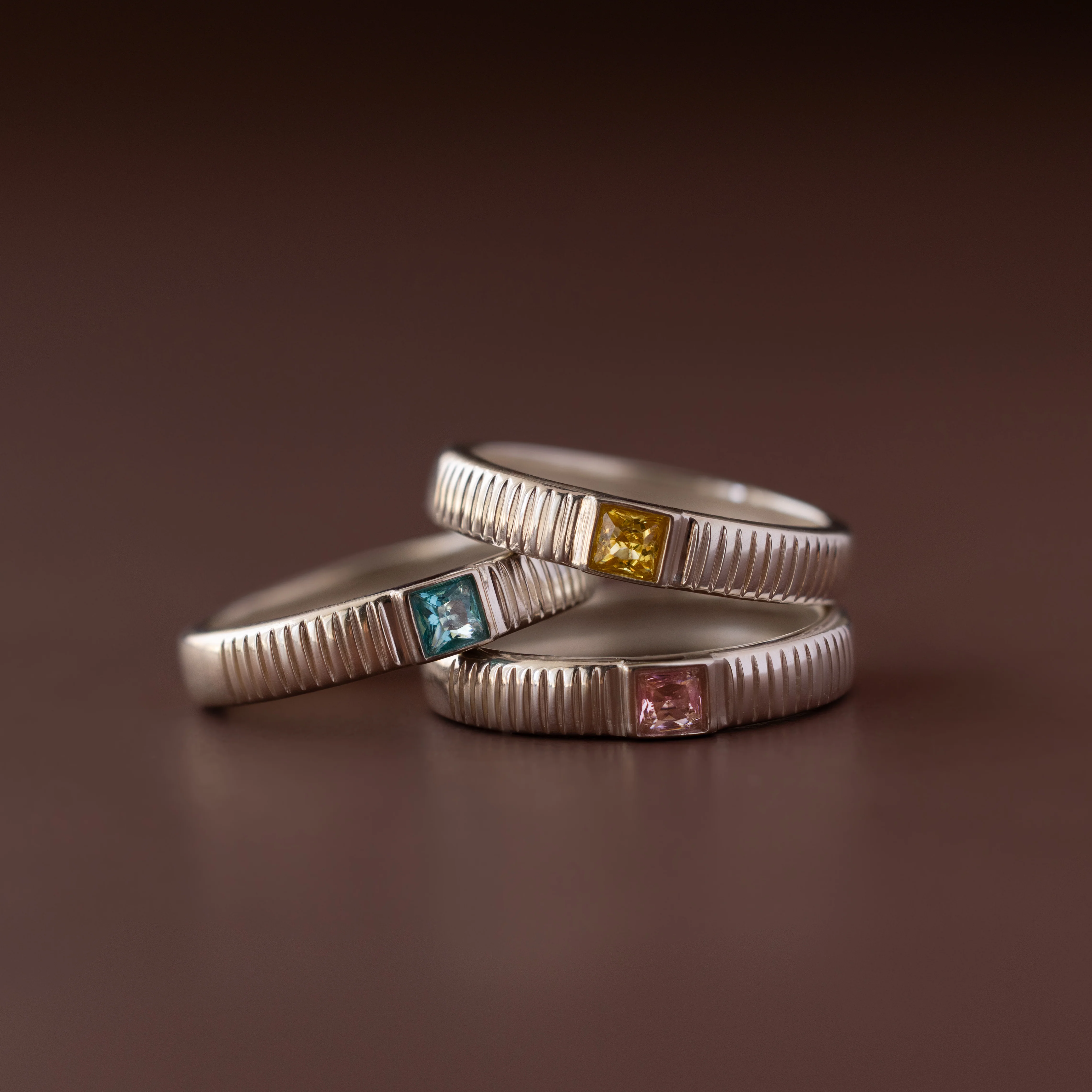 Ribbed Birthstone Band - Image 7