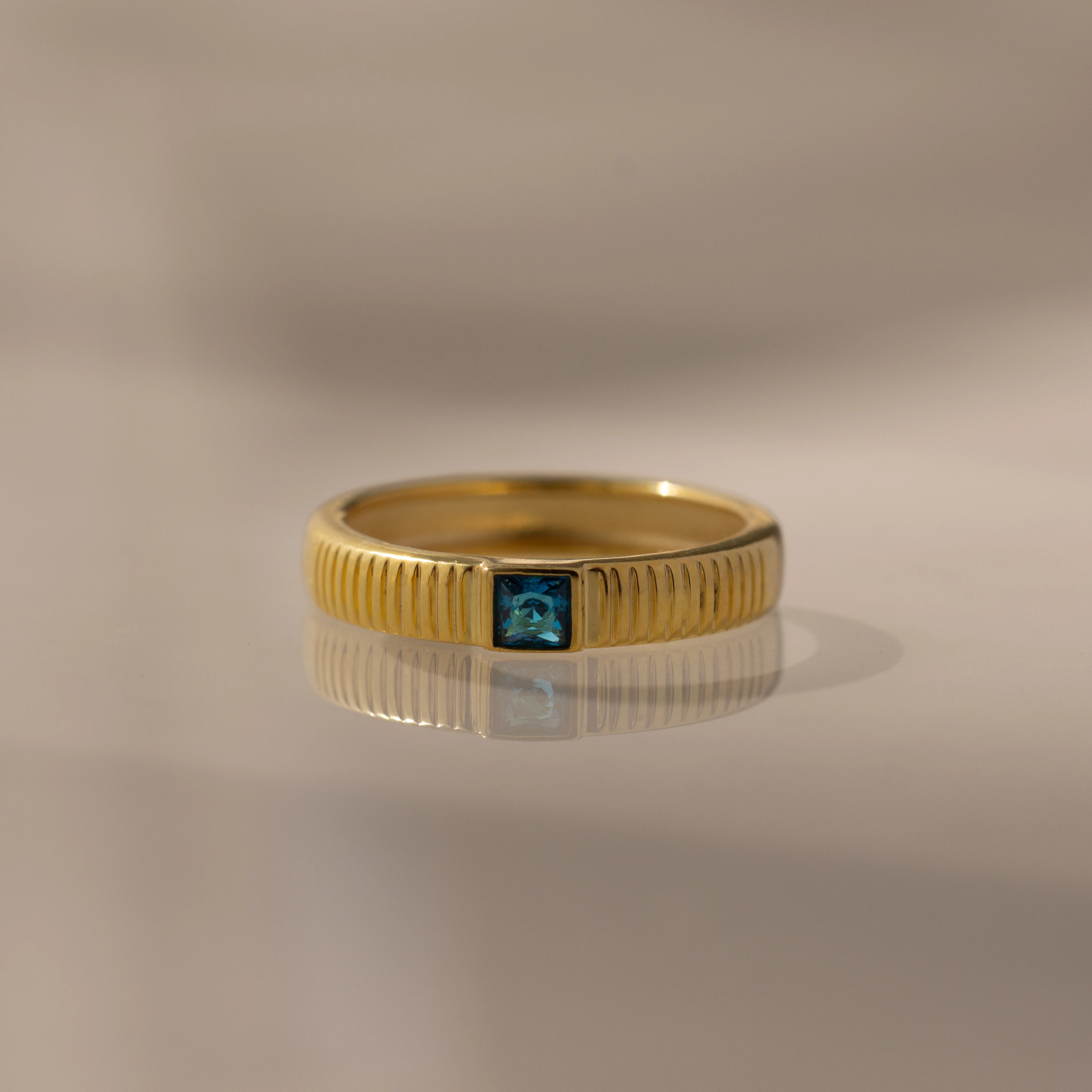 Ribbed Birthstone Band - Image 4
