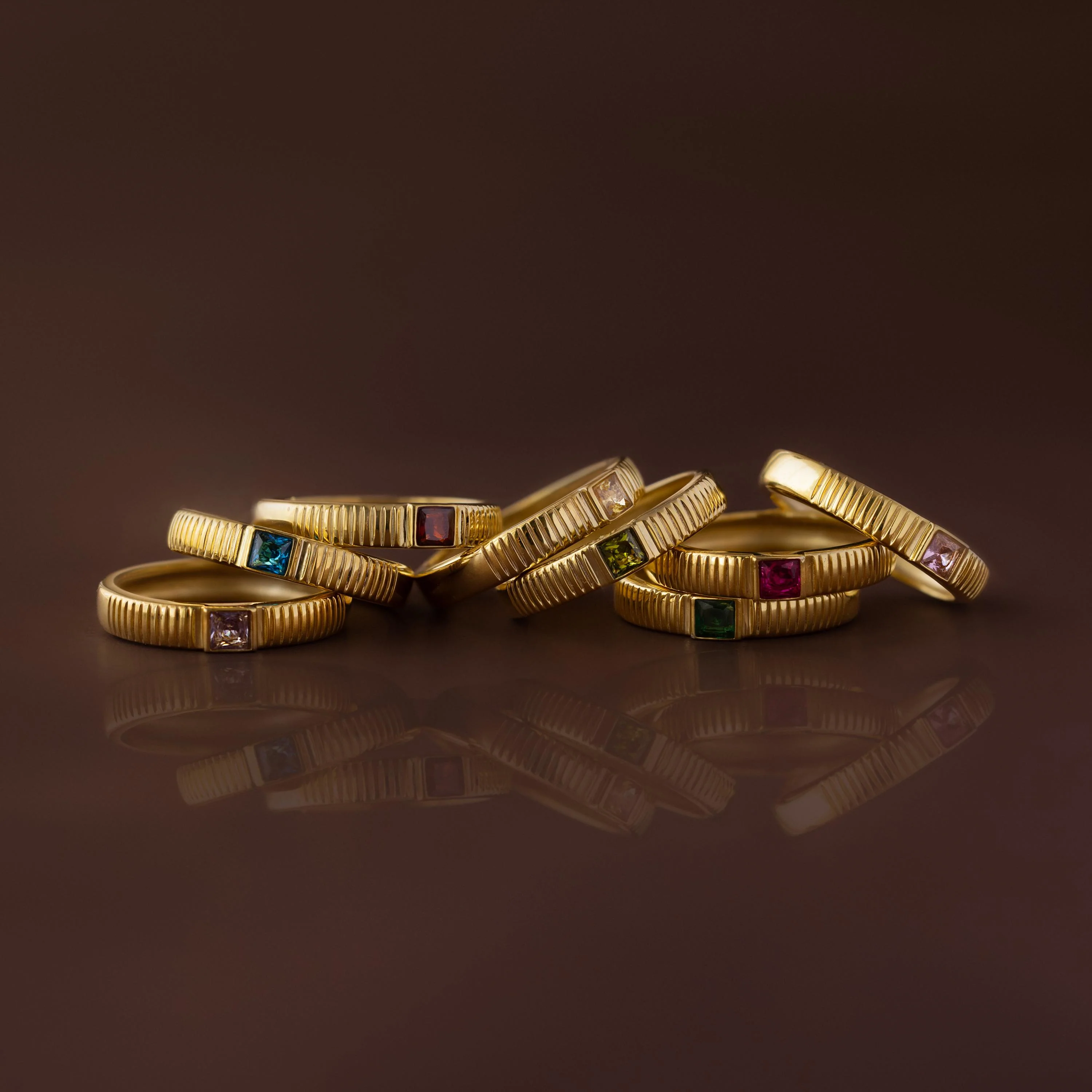 Ribbed Blue Zircon Band - Image 3