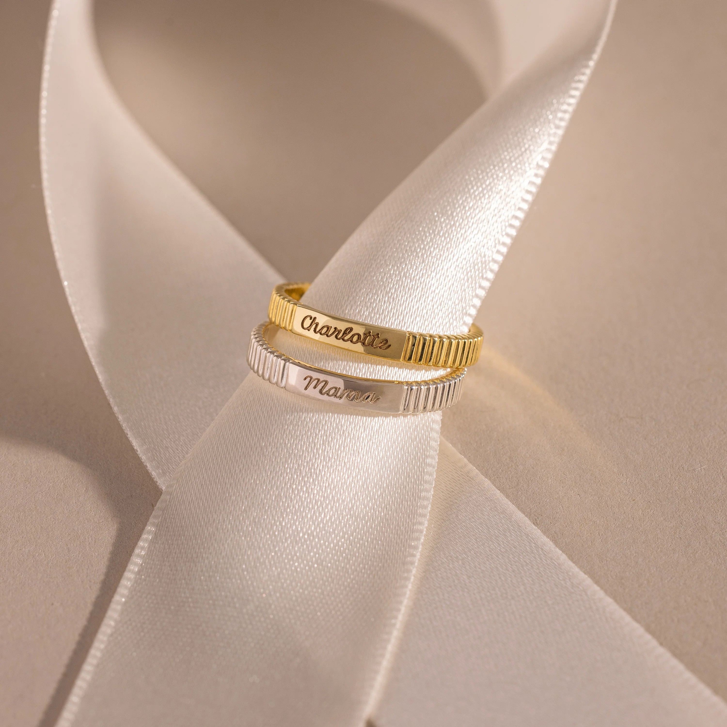 Ribbed Name Ring - Image 6