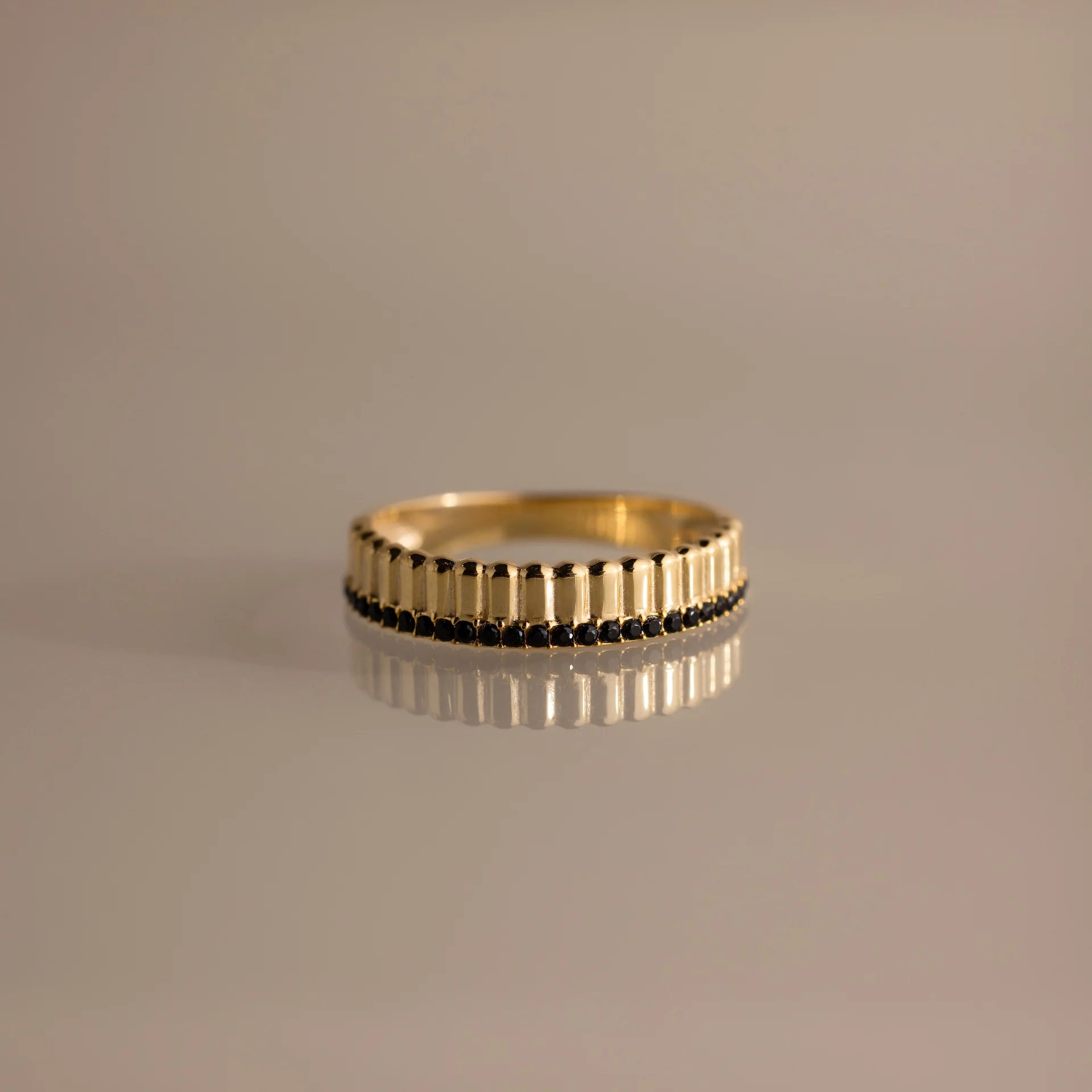 Ribbed Birthstone Stack Ring - Image 15