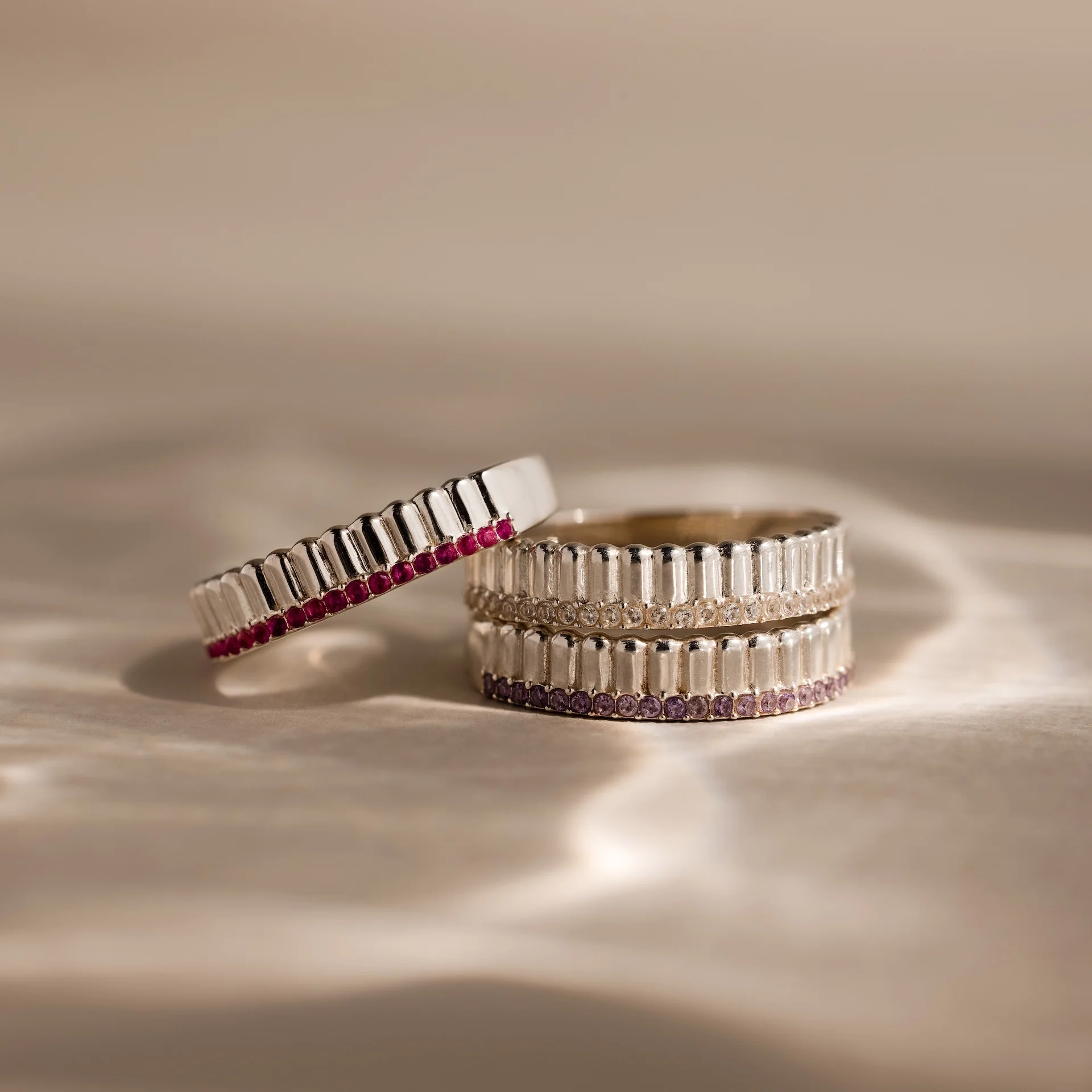 Ribbed Peridot Stack Ring - Image 7