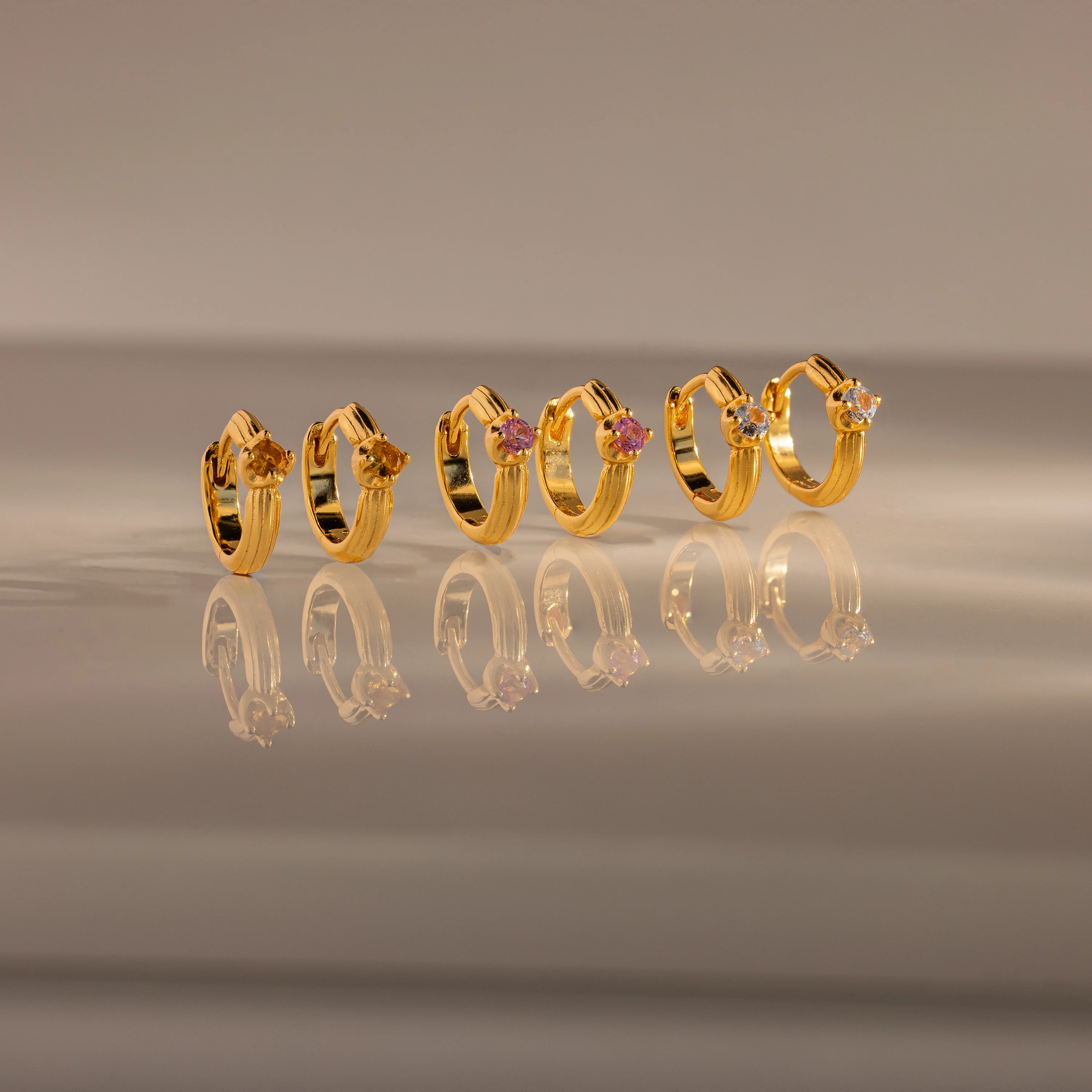 Ribbed Sapphire Huggies - Image 7