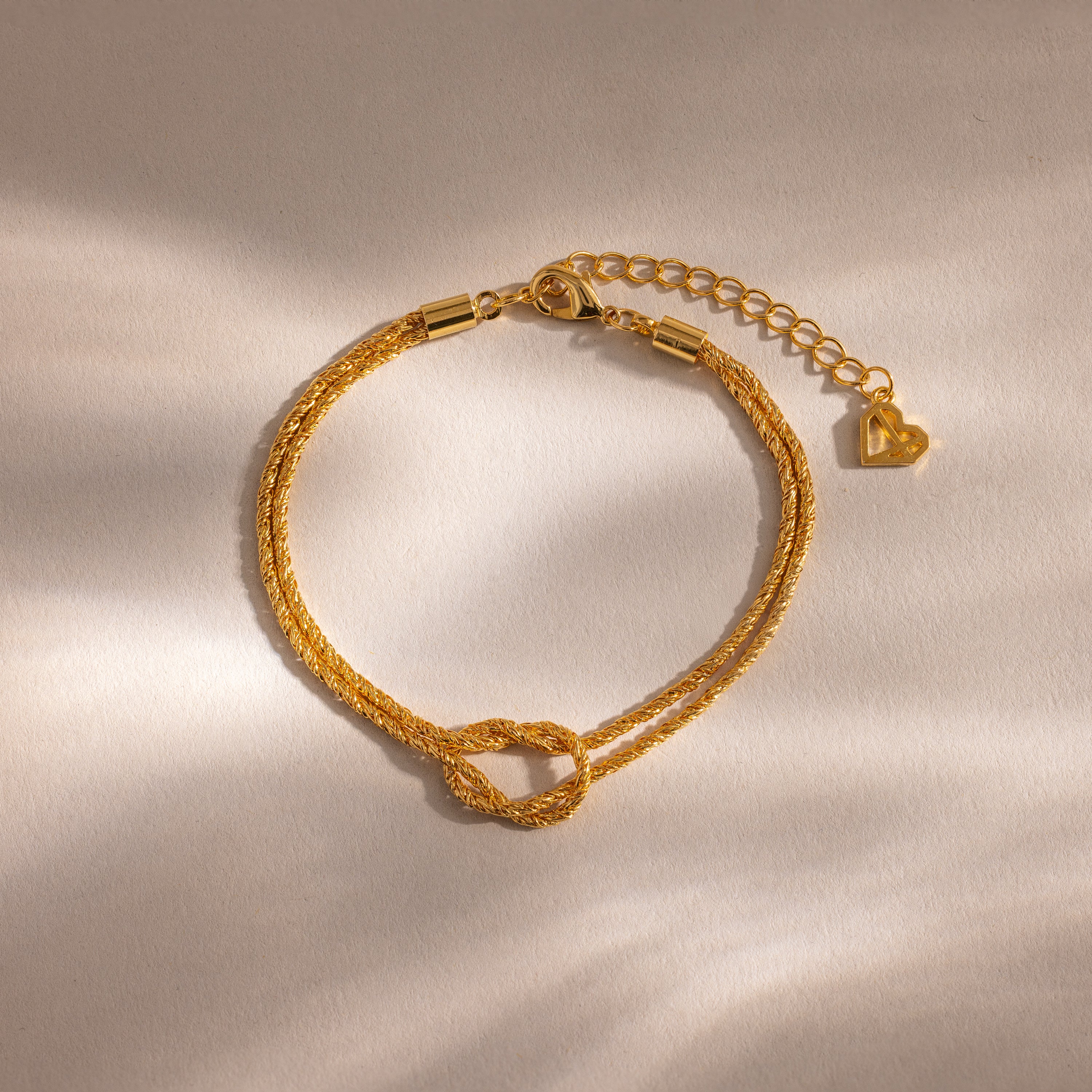 Rope Knot Chain Bracelet in 18K Gold