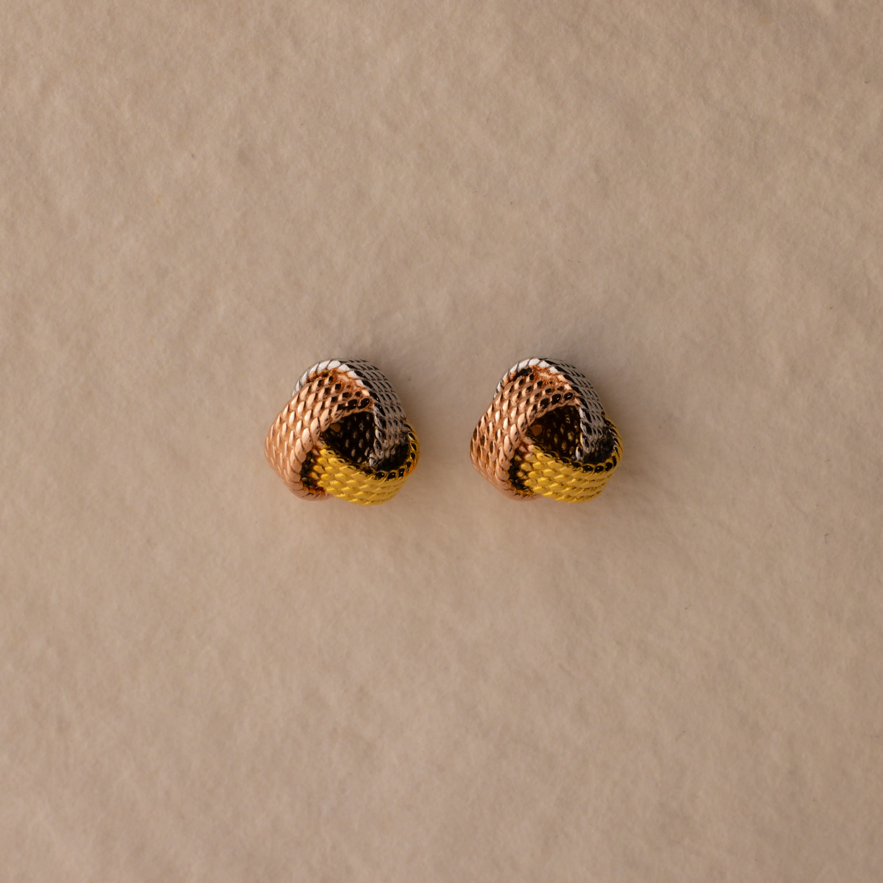 Rope Knot Studs in Mixed Metal