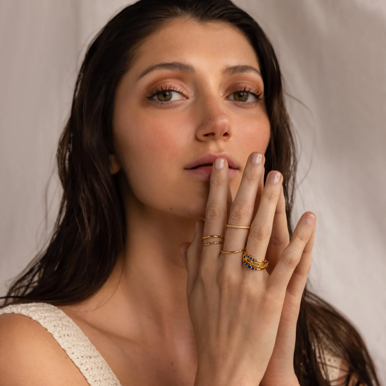 Sapphire Stacking Ring Set in 18K Gold - Image 8