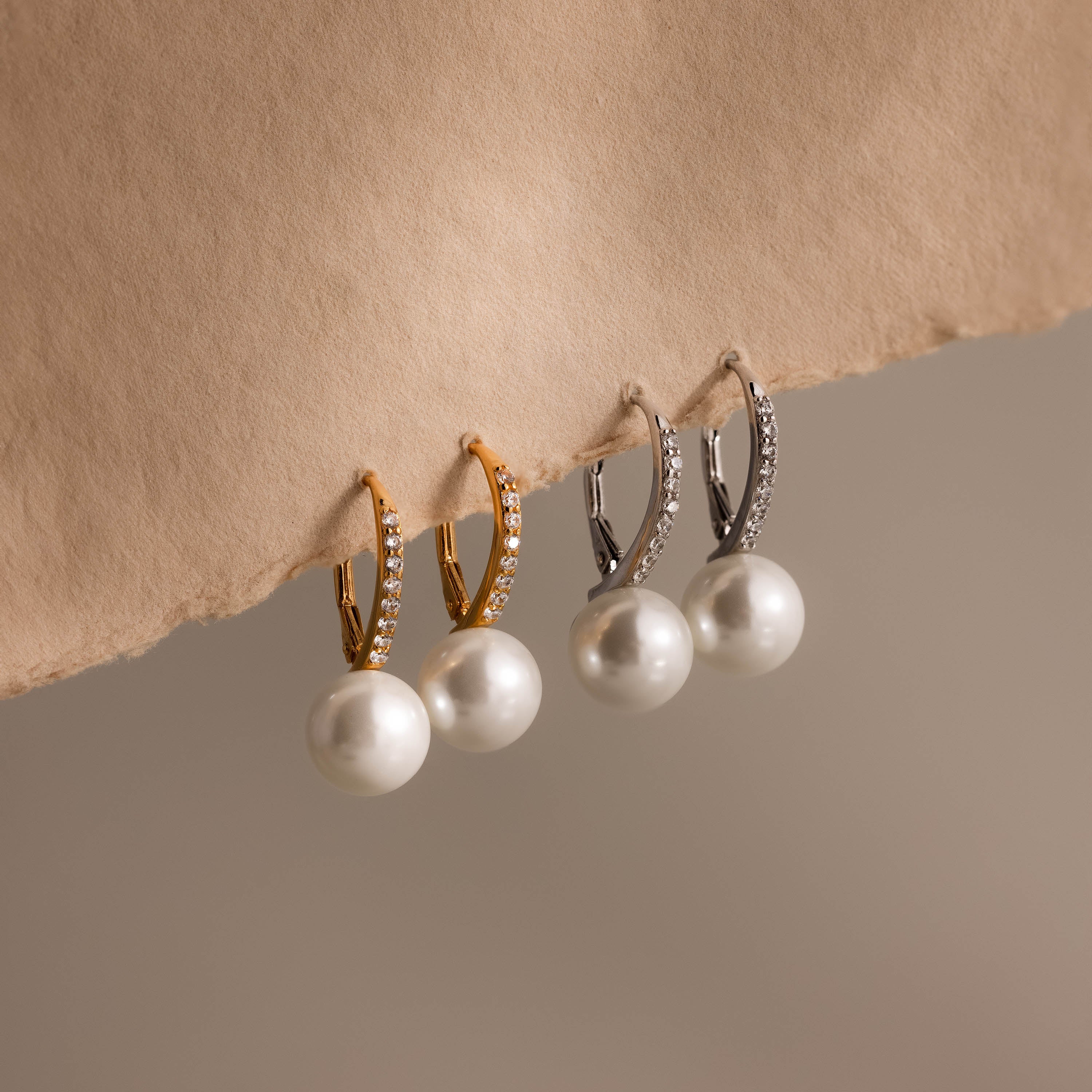 Shimmer Pearl Drop Earrings - Image 5