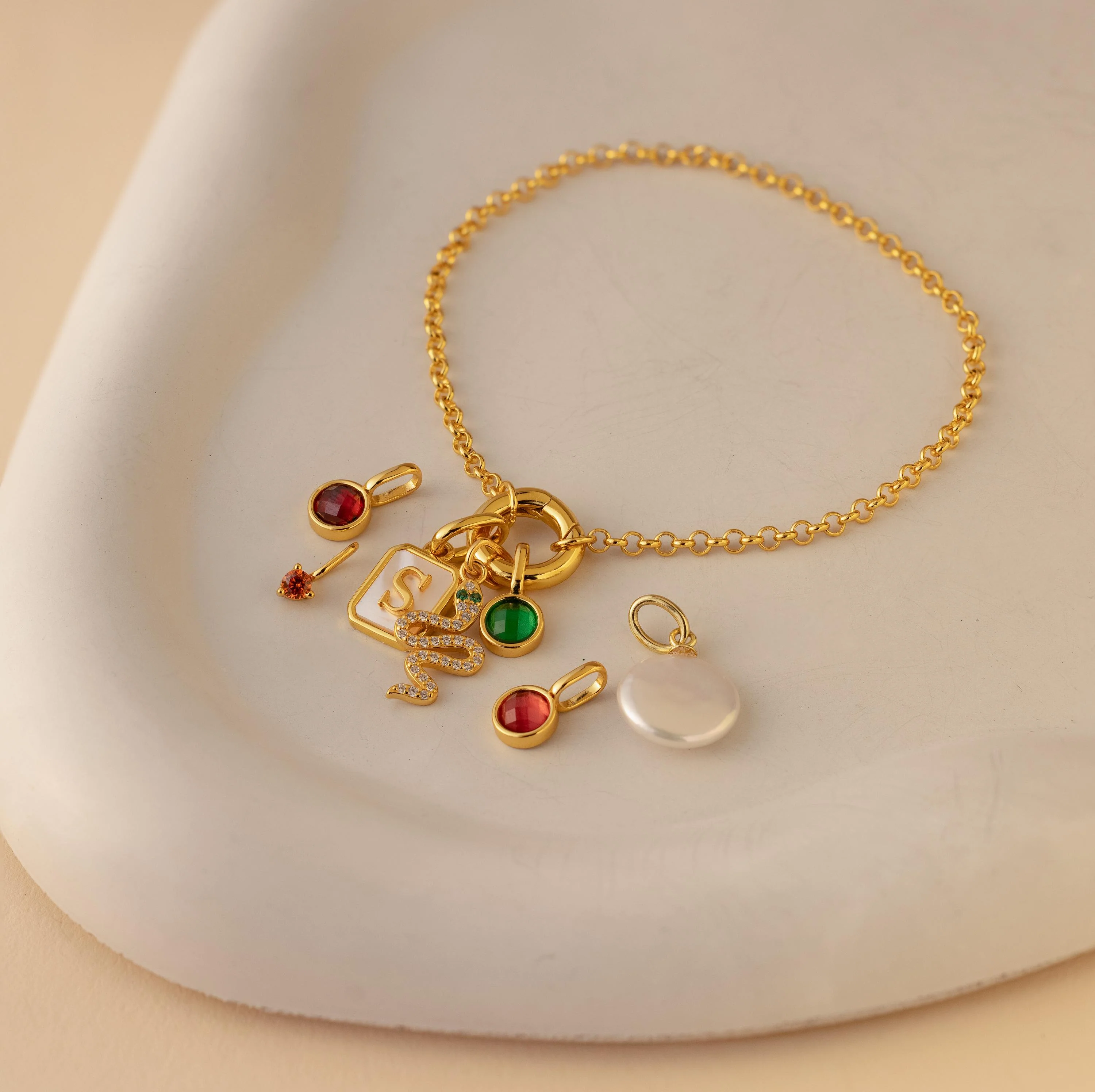 Diamond Snake Charm in 18K Gold - Image 7