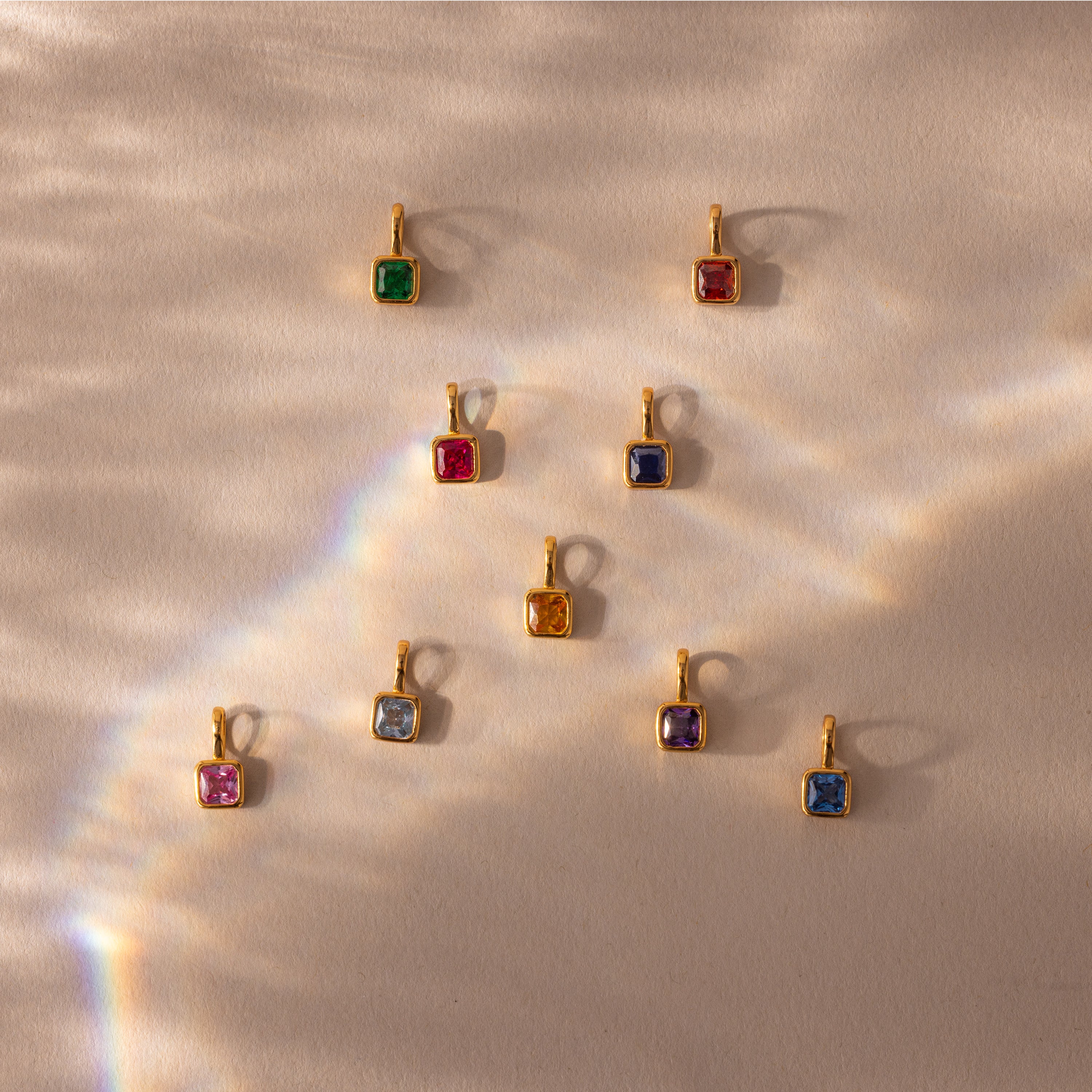 Square Bezel Sapphire Charm - Image 5