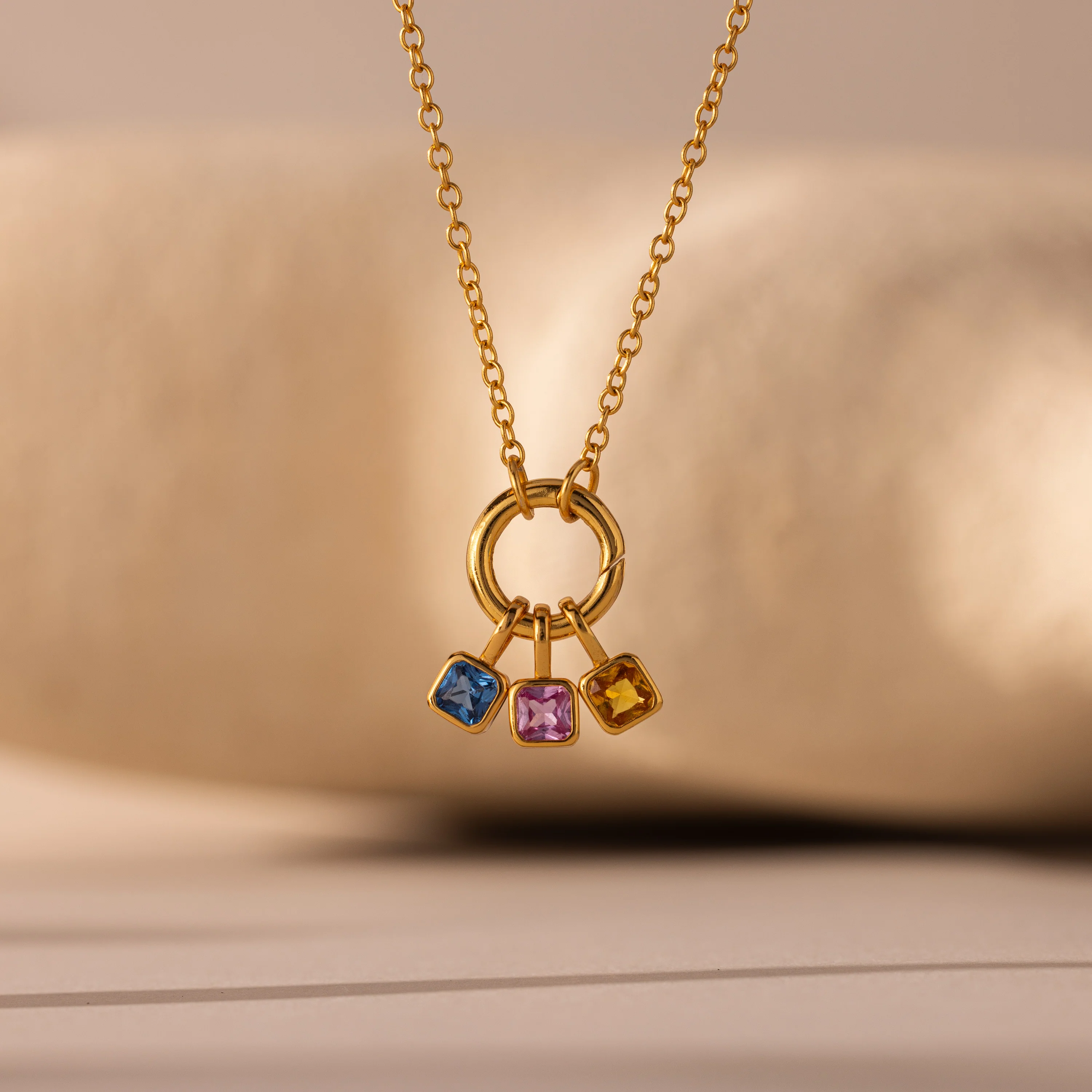 Square Bezel Topaz Charm - Image 3