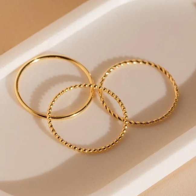 Skinny Stacking Rings Set - Image 2