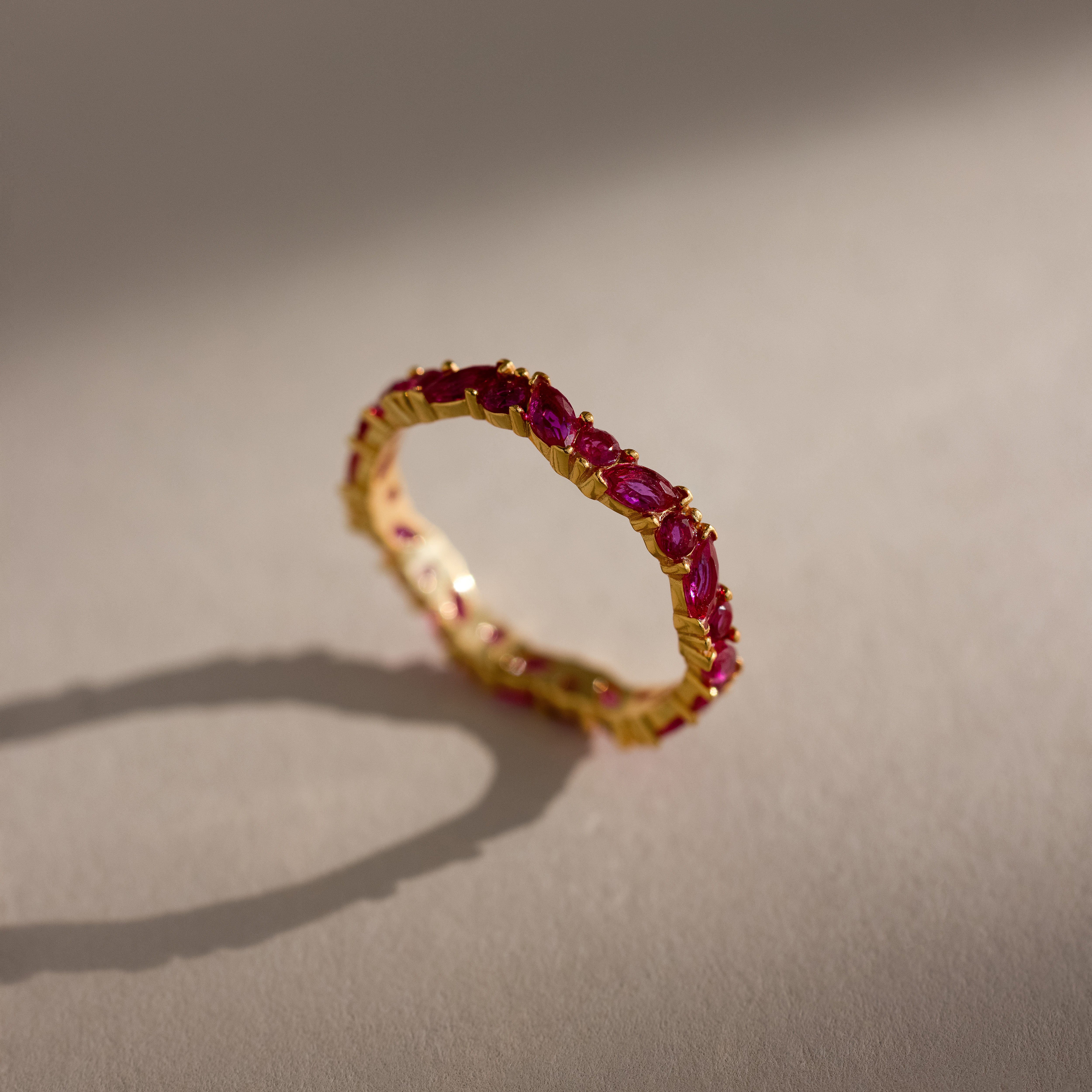 Staggered Marquise Birthstone Ring - Image 8
