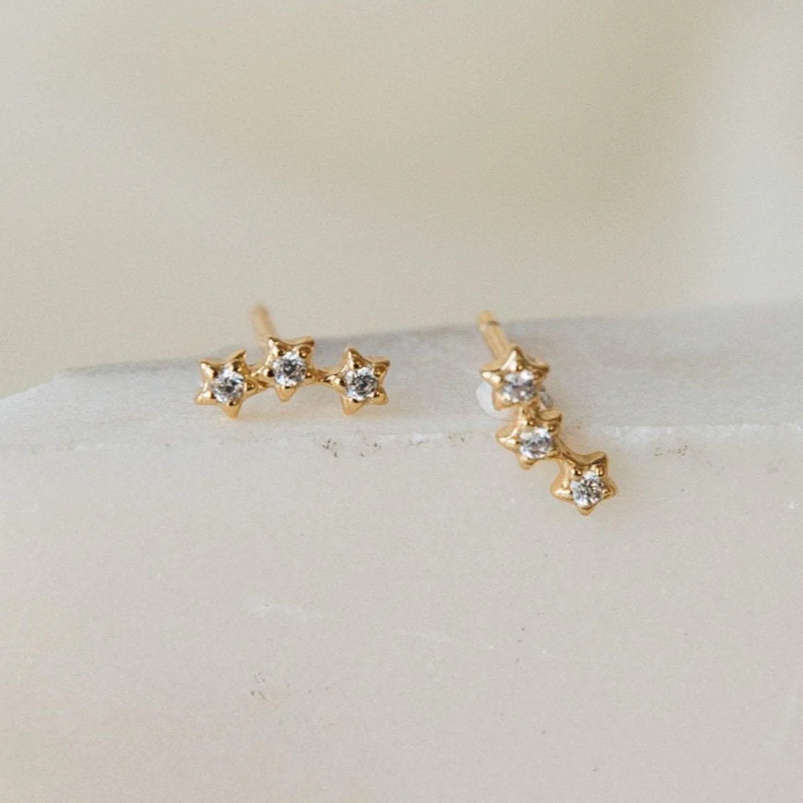 Stella Star Studs in 18K Gold