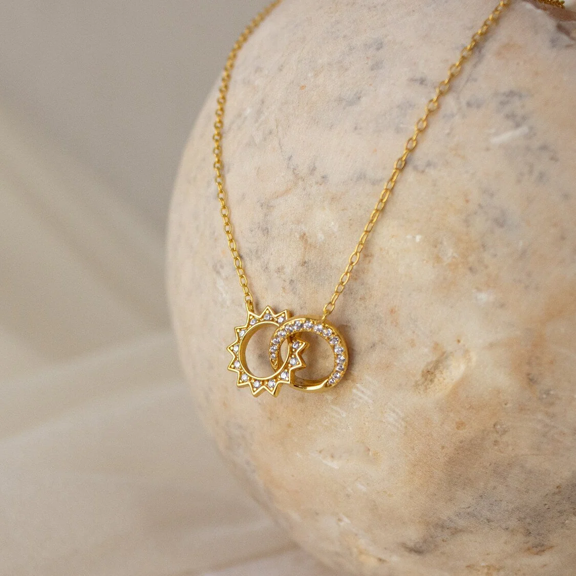 Sun & Moon Eternity Necklace in 18K Gold - Image 2