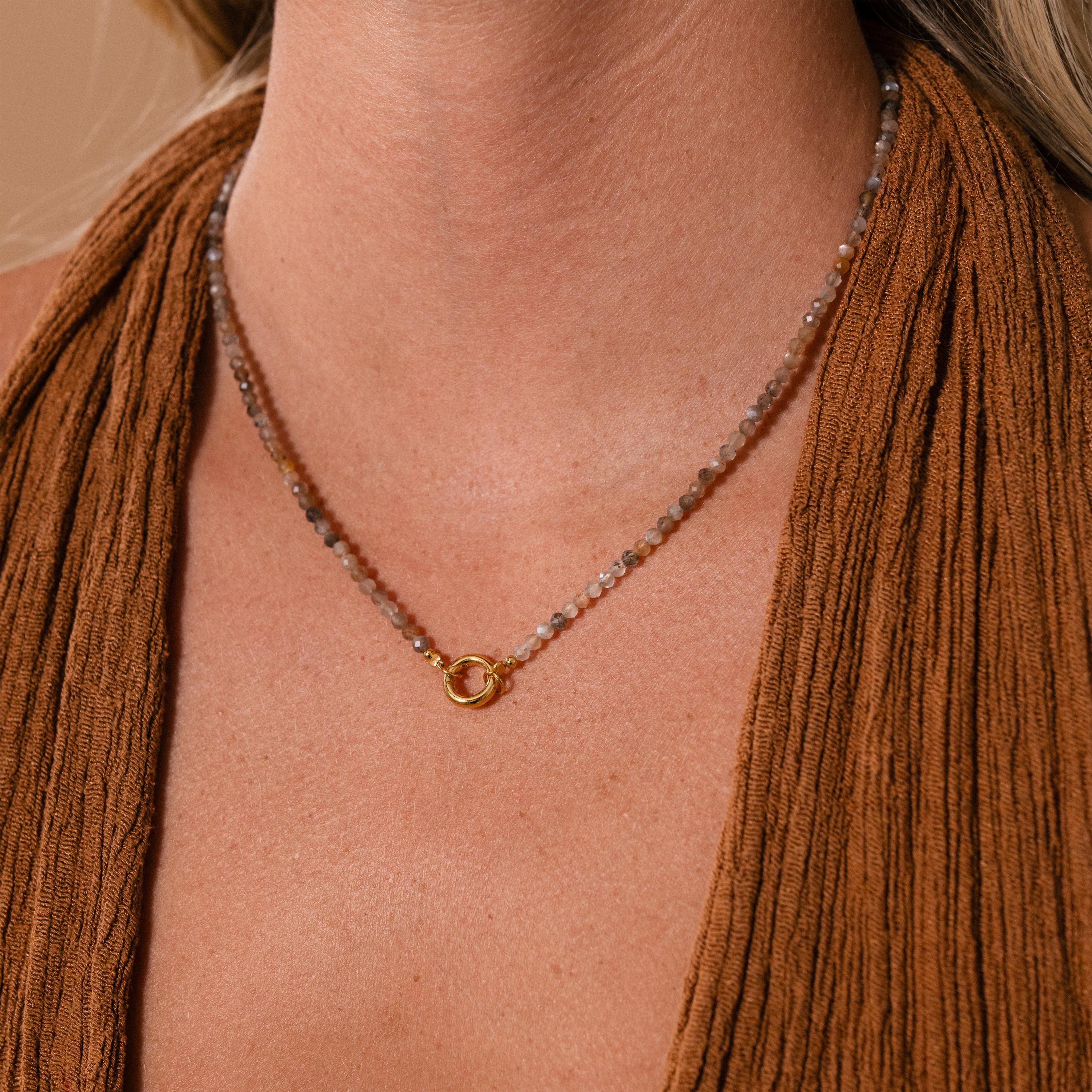 Sunstone Beaded Charm Necklace - Image 3
