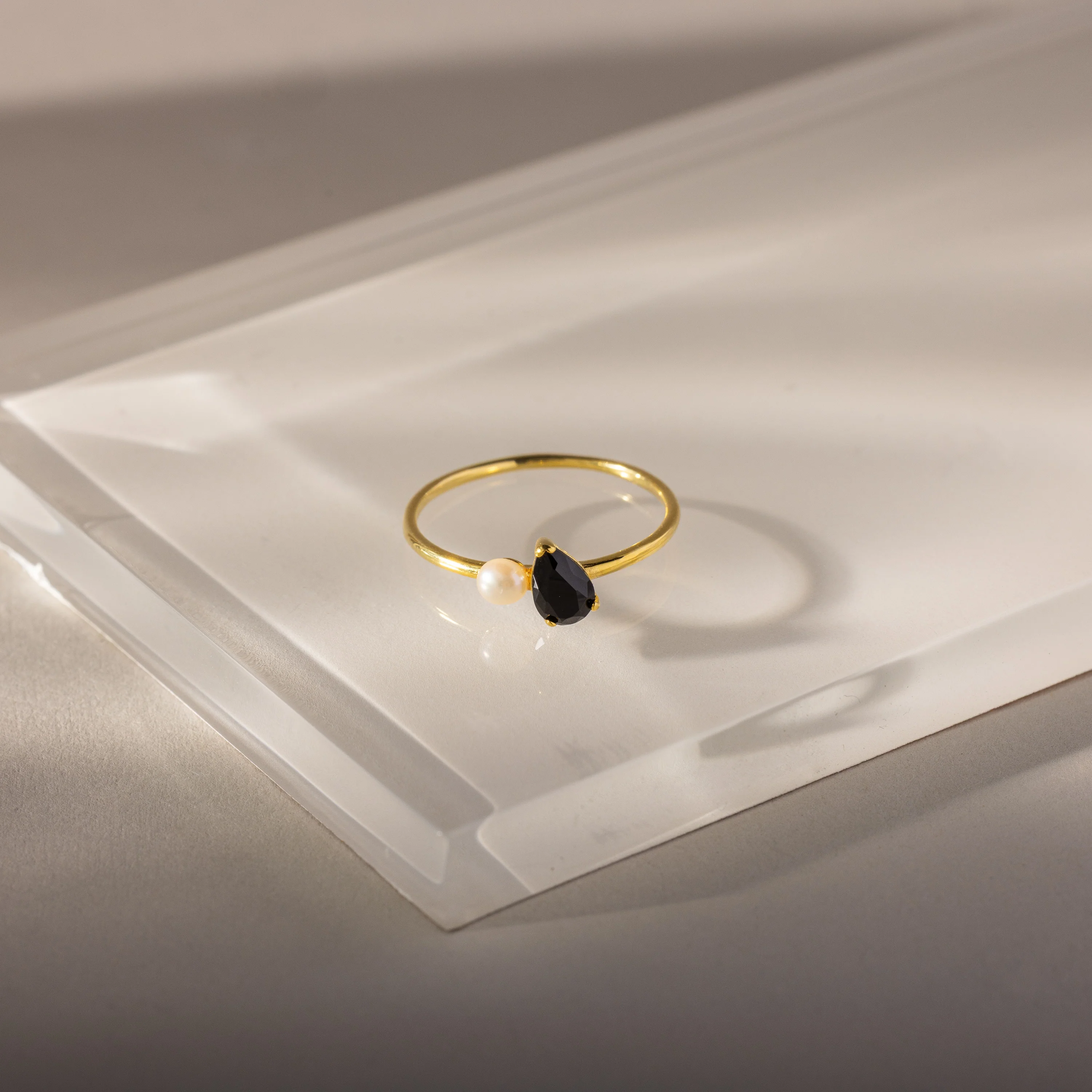Teardrop Birthstone & Pearl Ring - Image 7